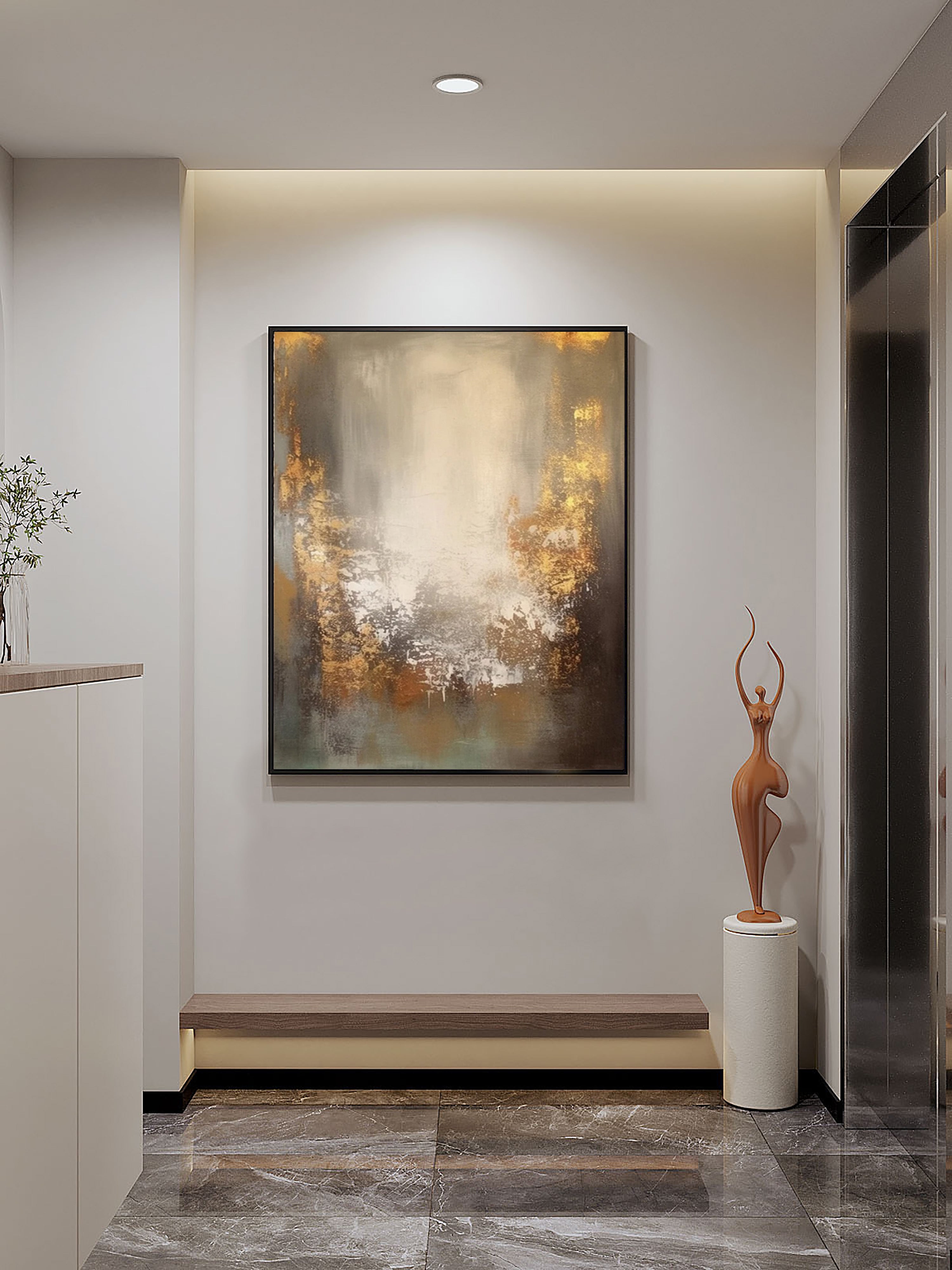 Beige Oil Painting-001