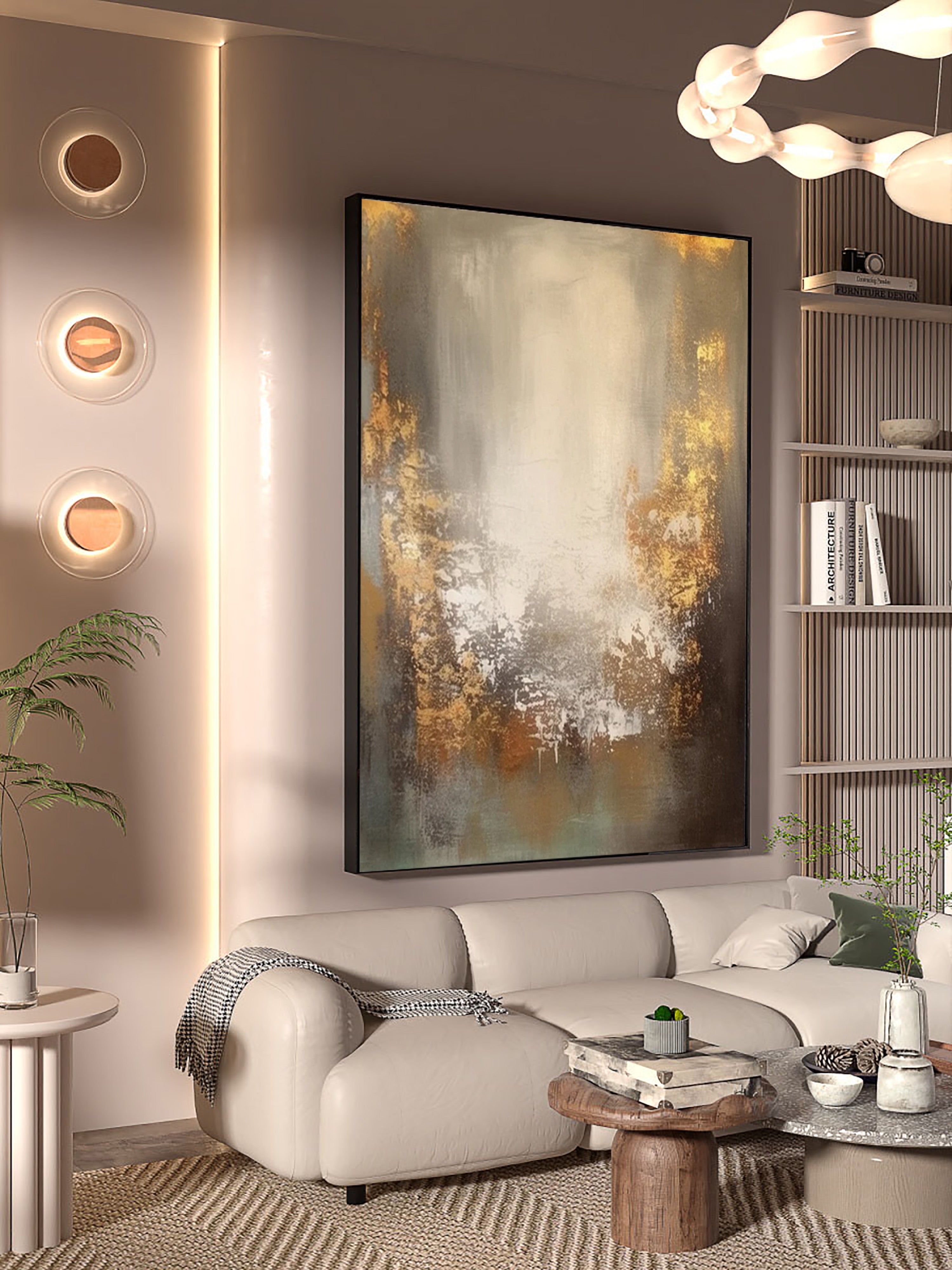 Beige Oil Painting-001