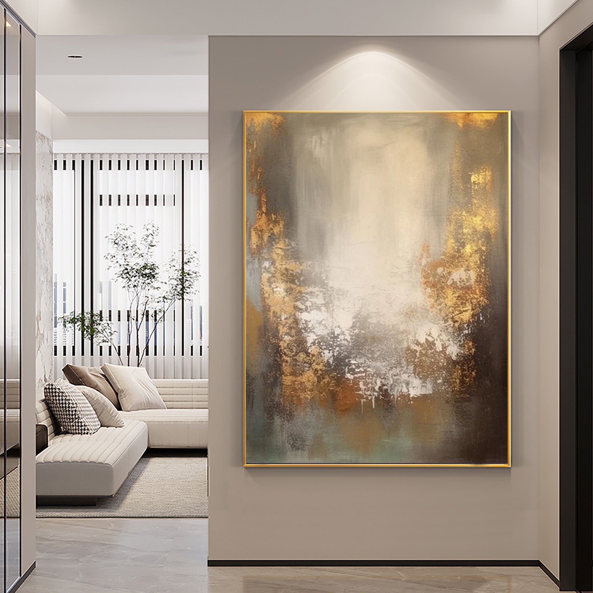 Beige Oil Painting-001