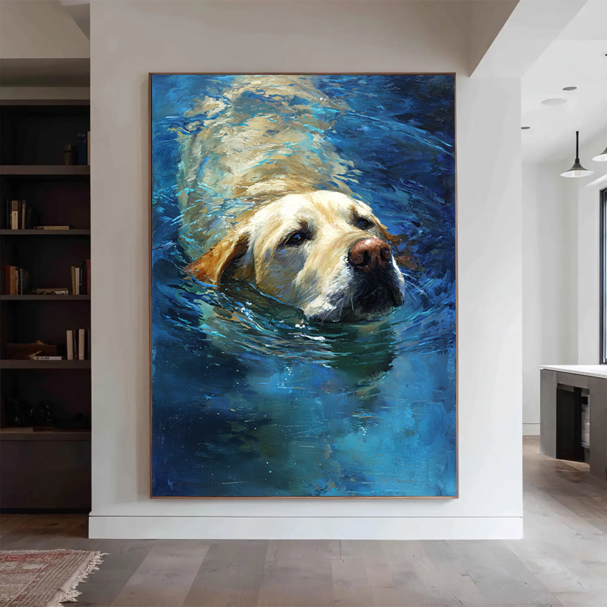 Swimming Dog Canvas Art-G01