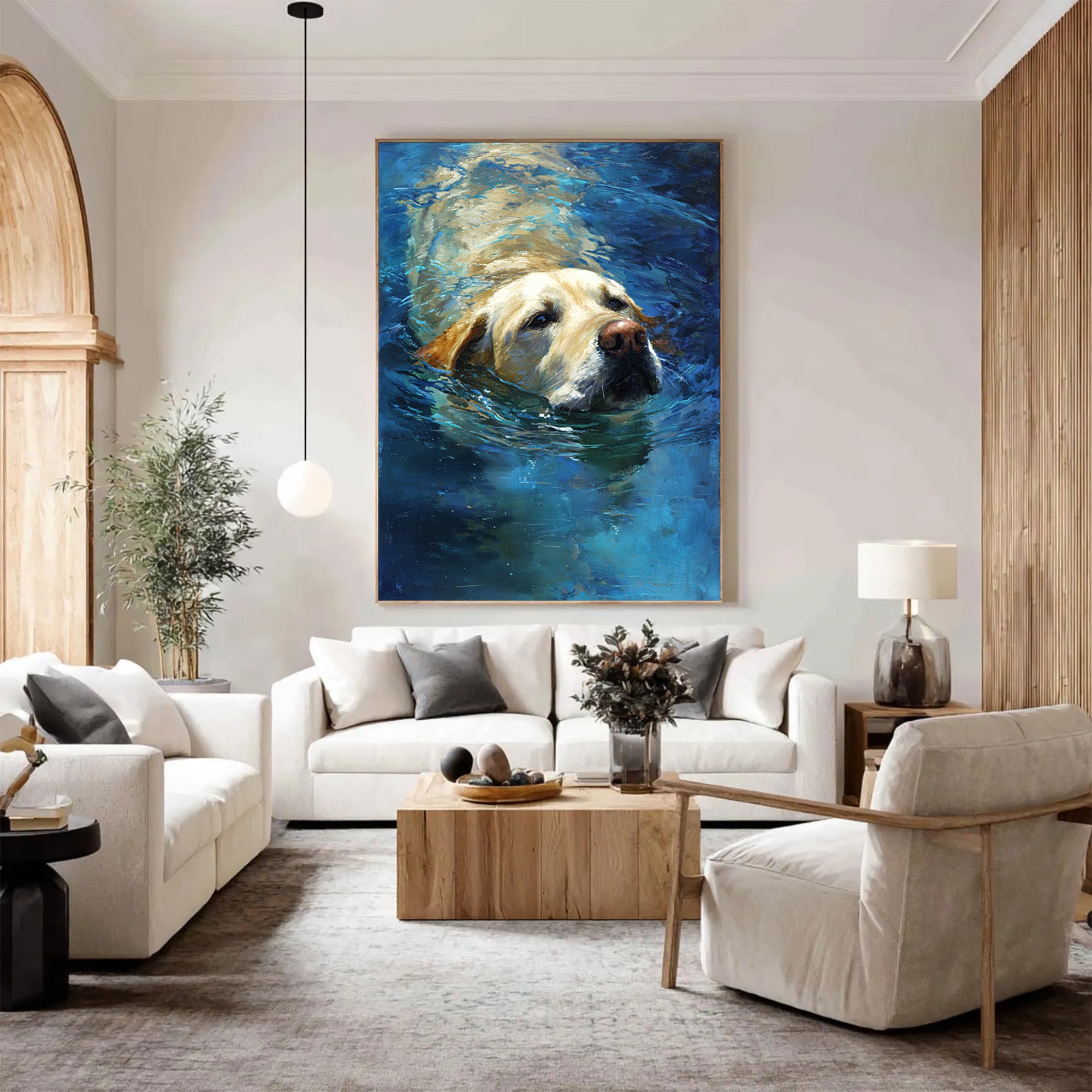 Swimming Dog Canvas Art-G01