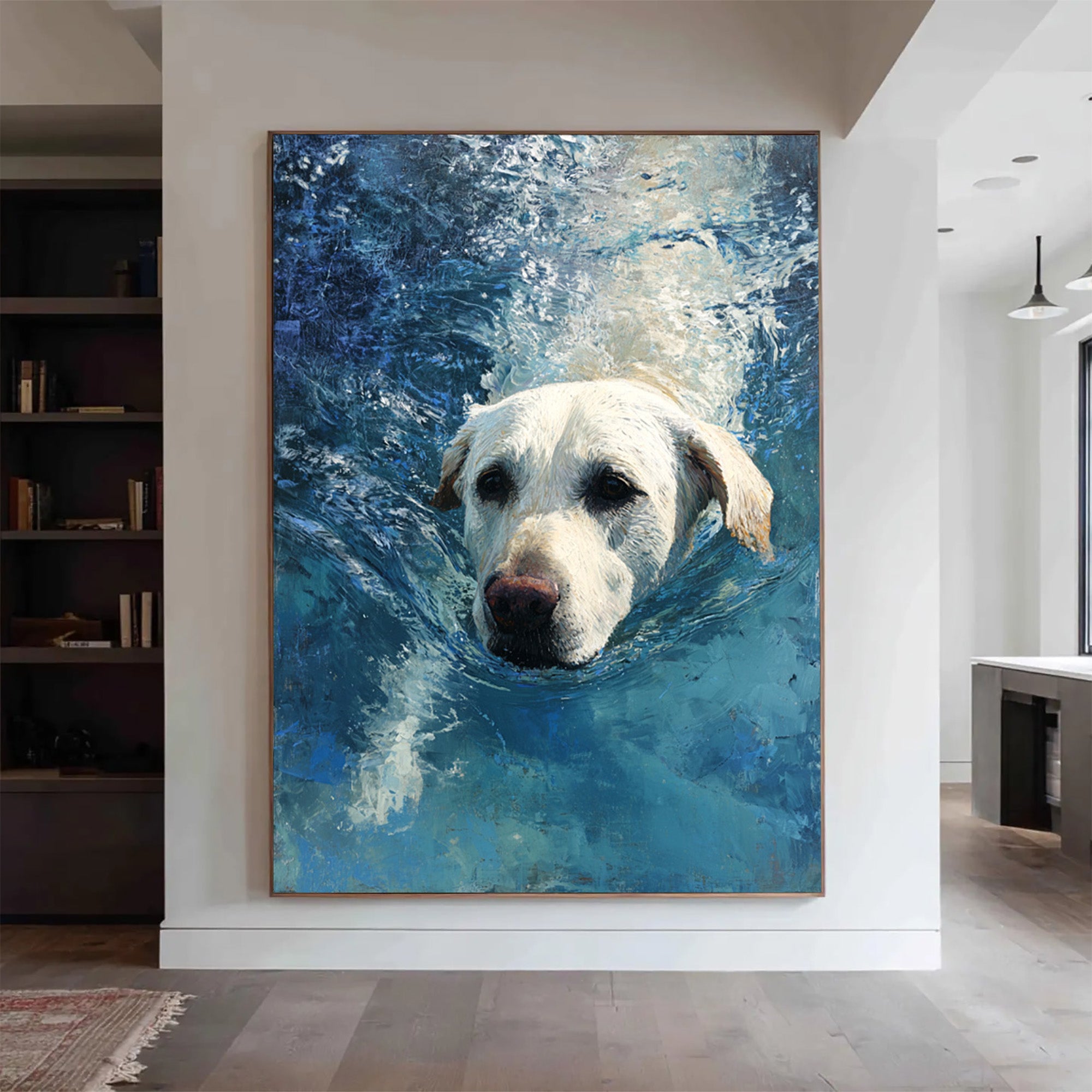 Swimming Dog Canvas Art-G02