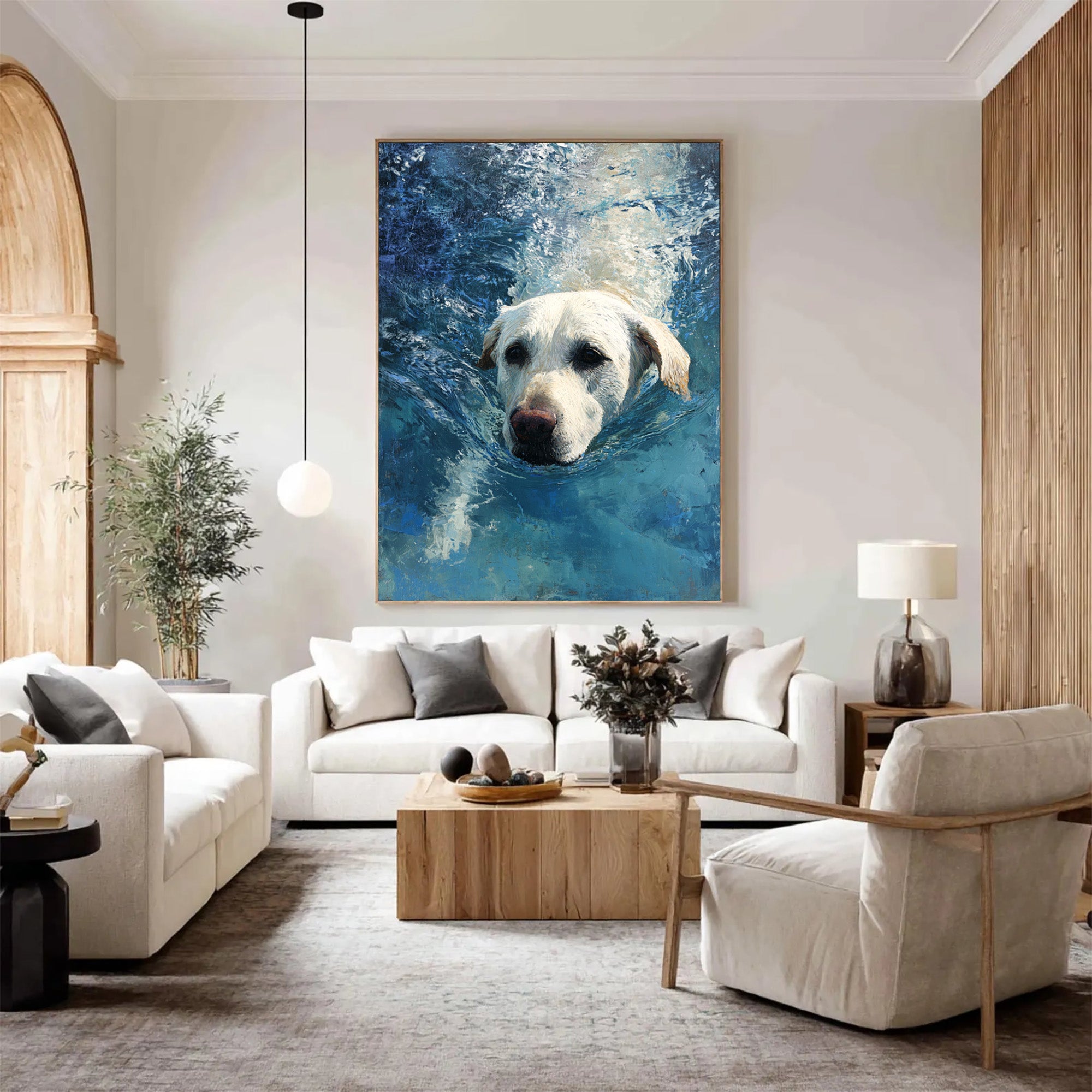 Swimming Dog Canvas Art-G02