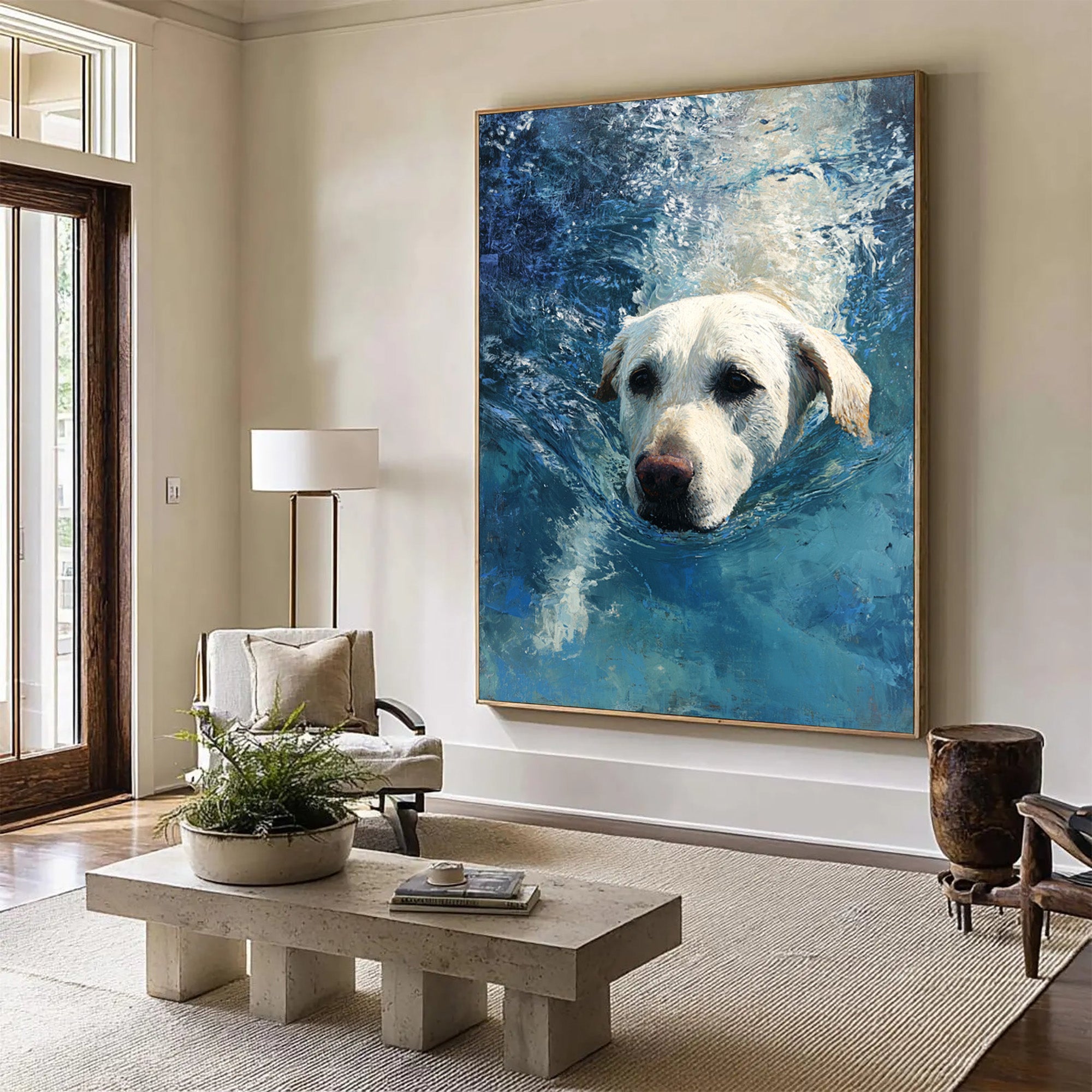 Swimming Dog Canvas Art-G02