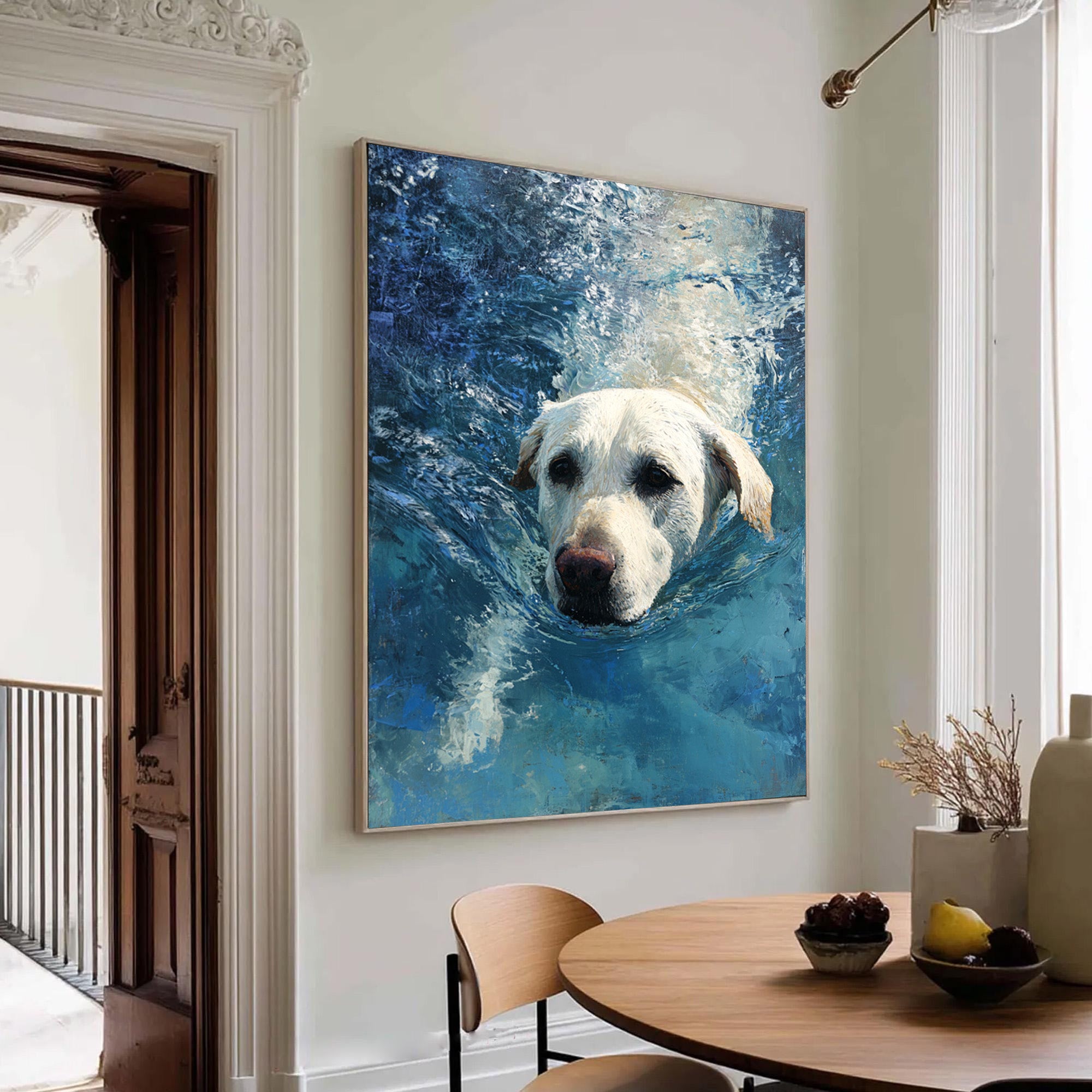 Swimming Dog Canvas Art-G02