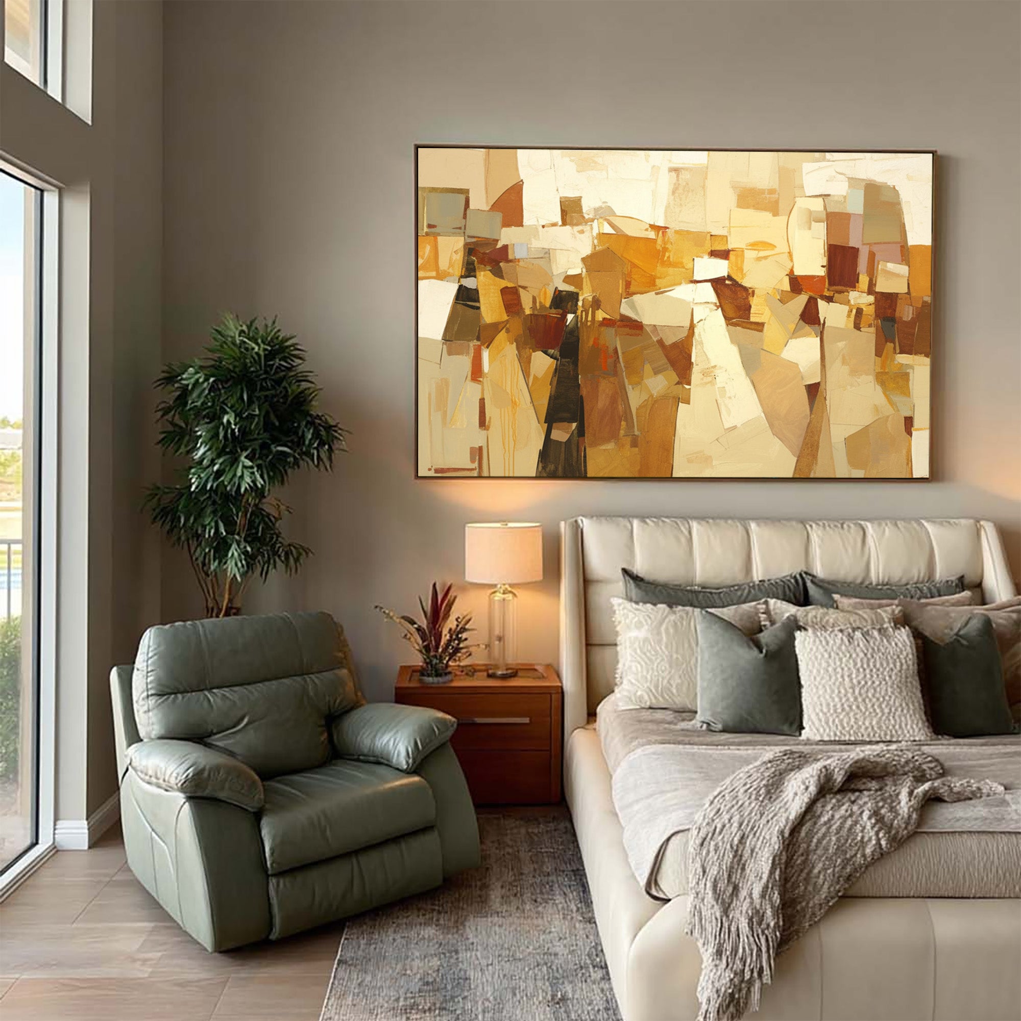 Beige Abstract Art