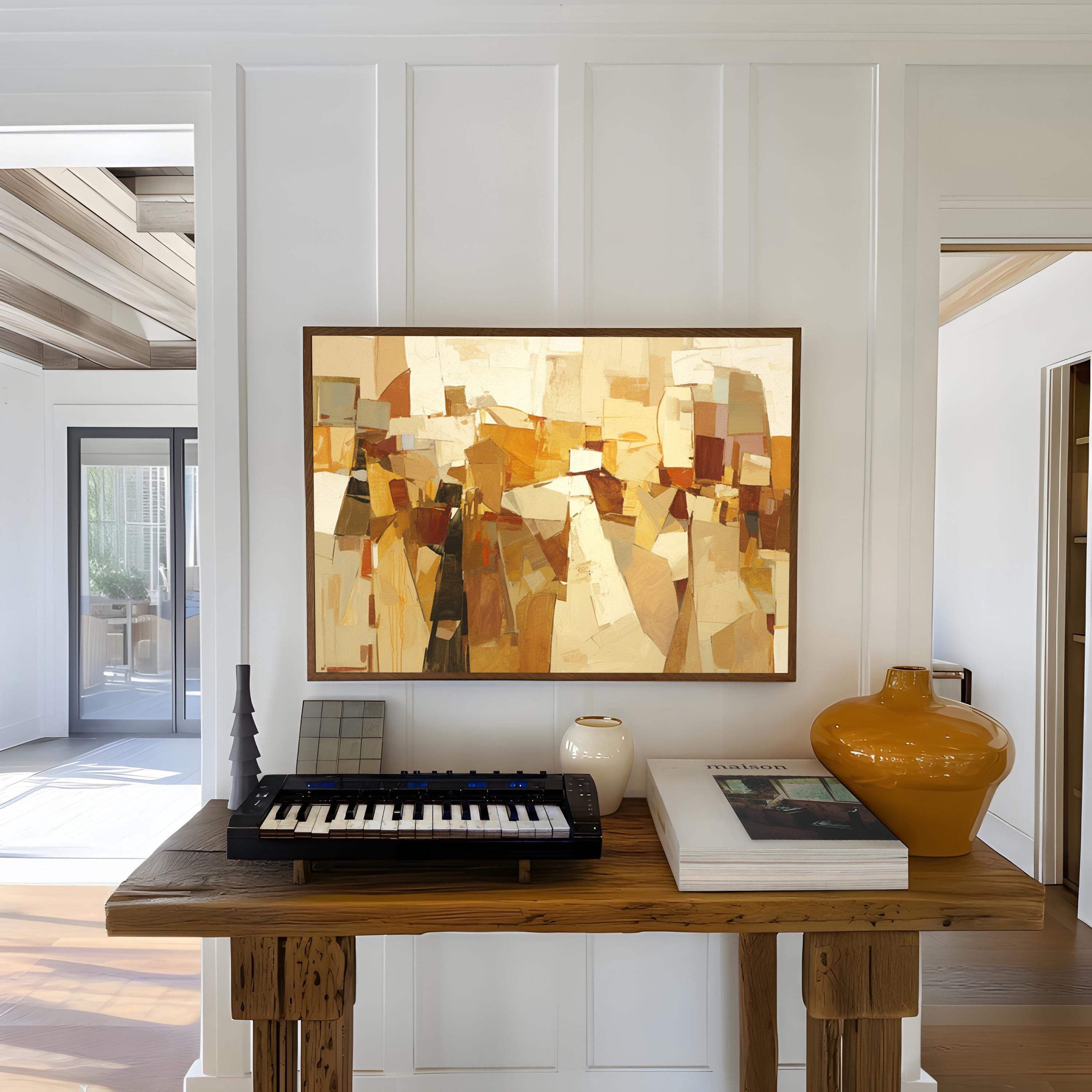 Beige Abstract Art