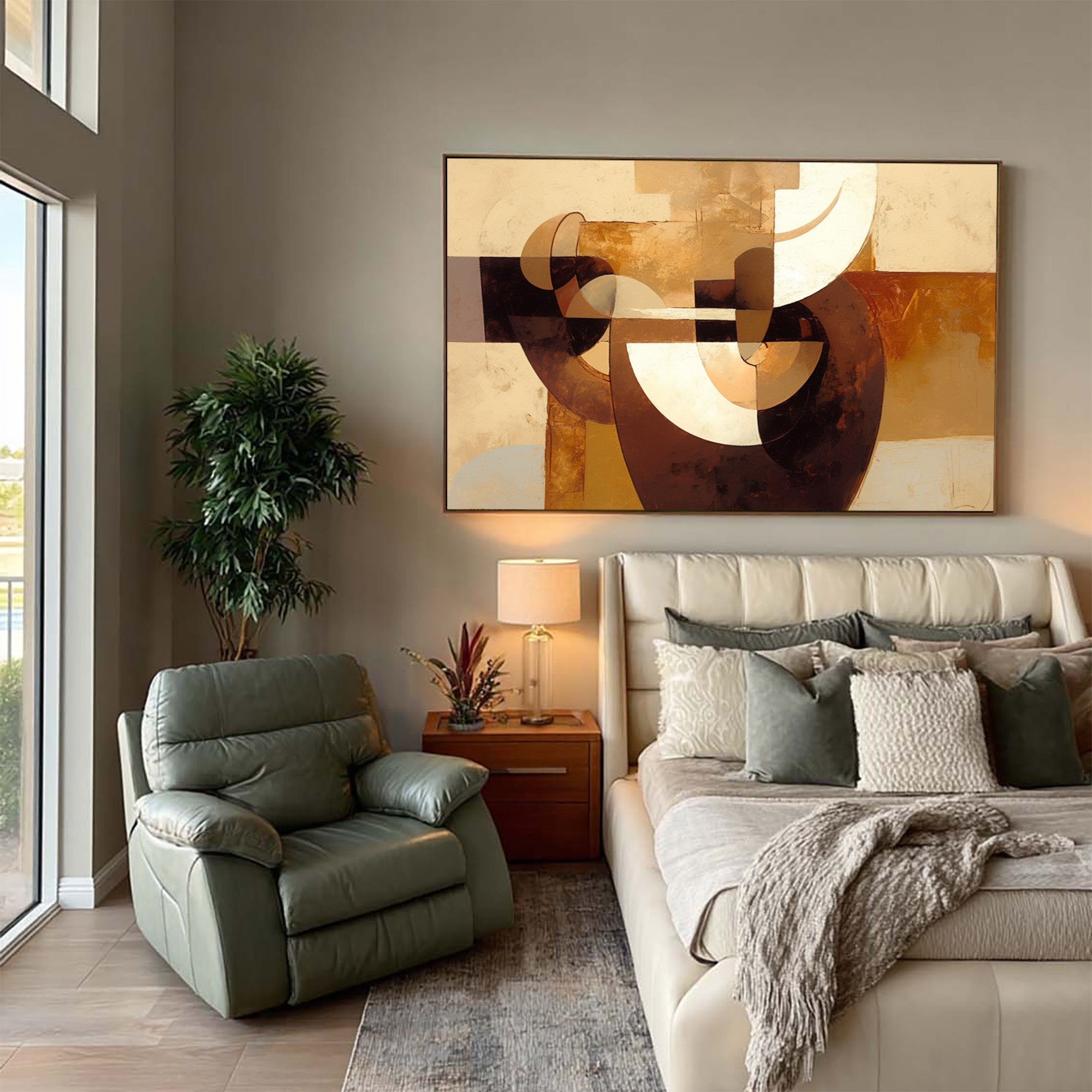Brown Geometric Art-GP009