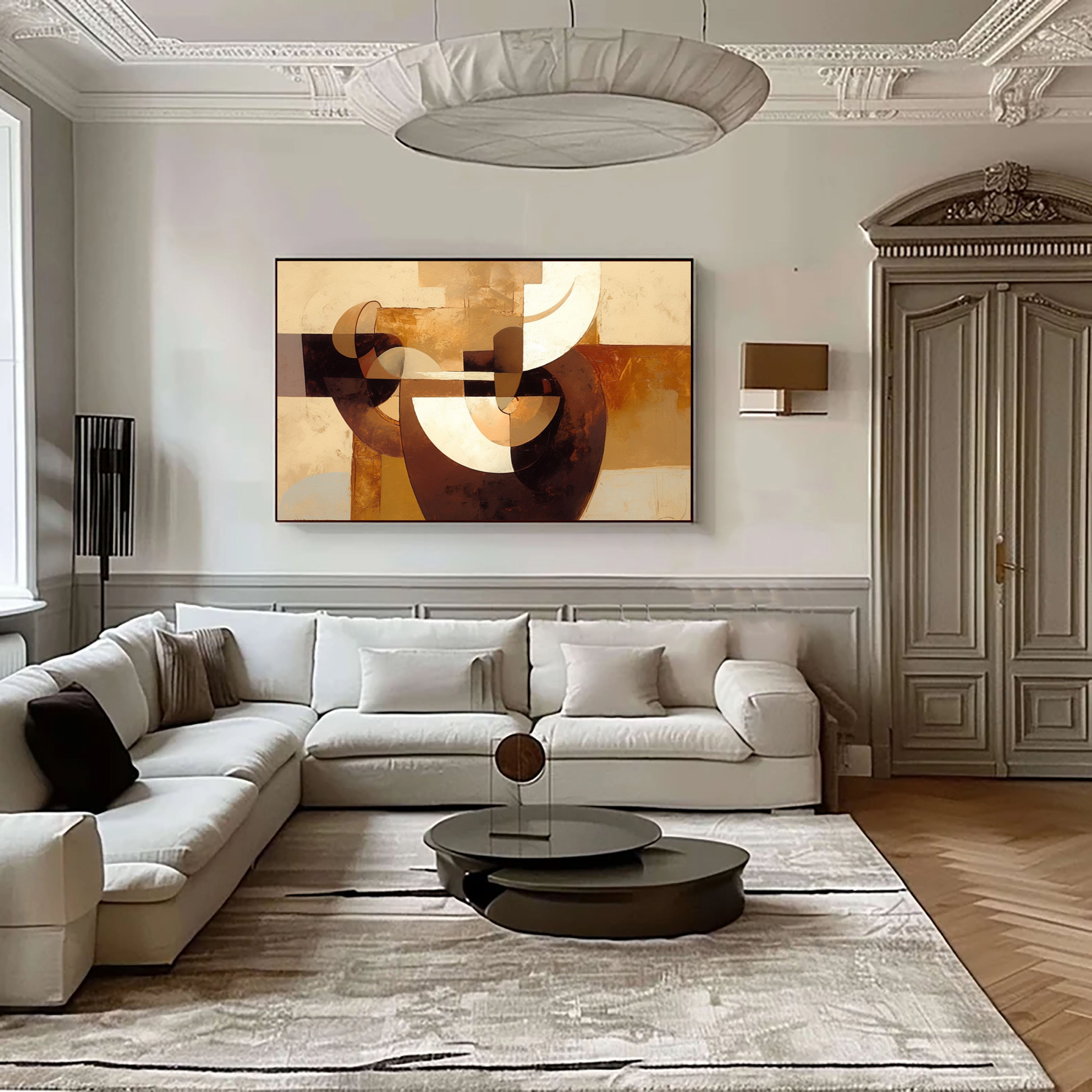 Brown Geometric Art-GP009