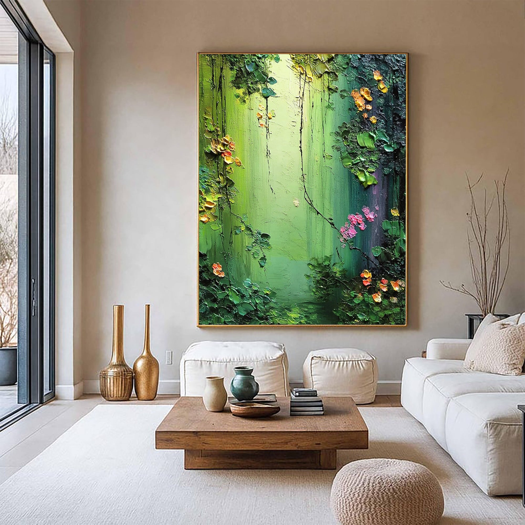 Green Canvas Art--#C06