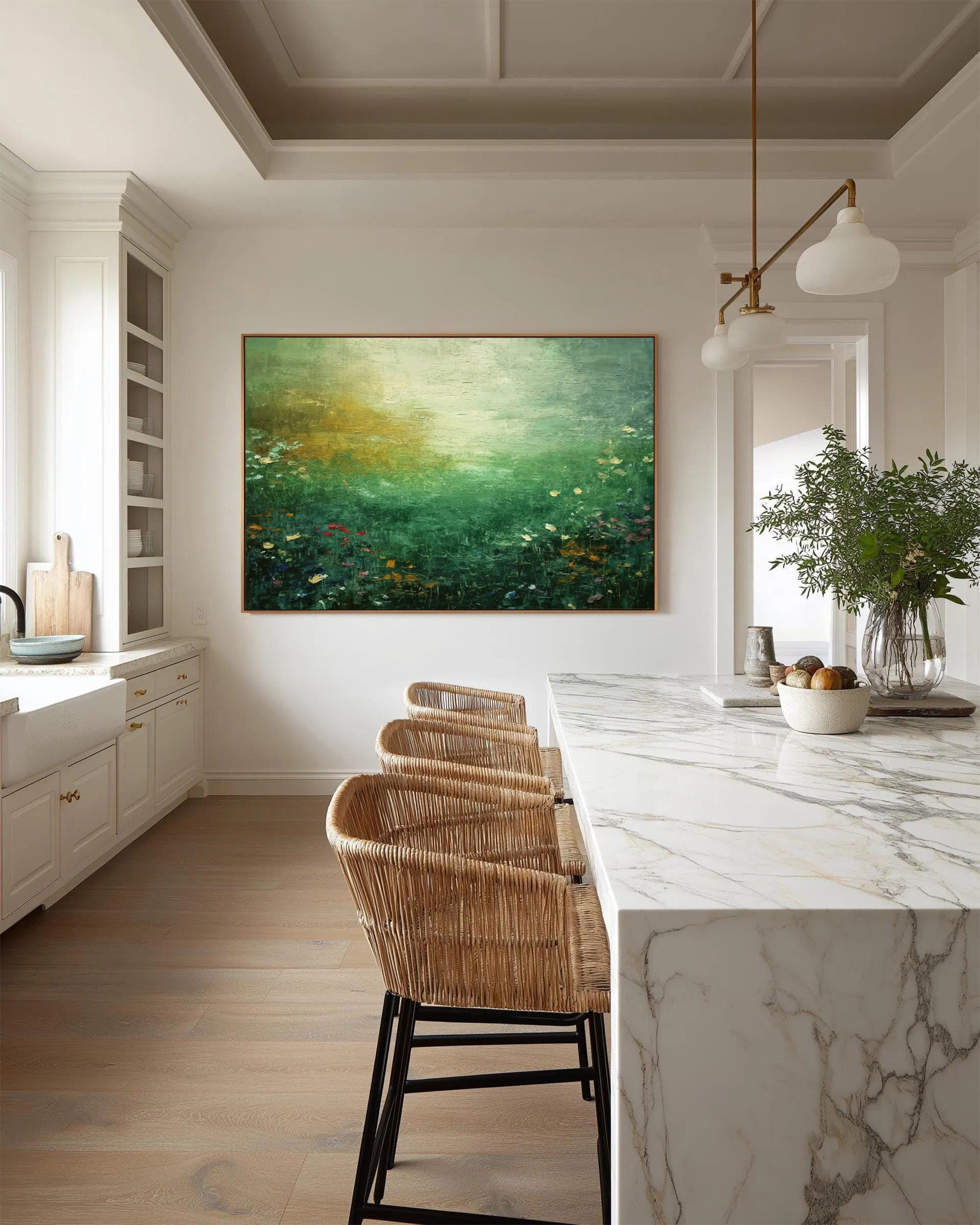 Green Canvas Art--#C01