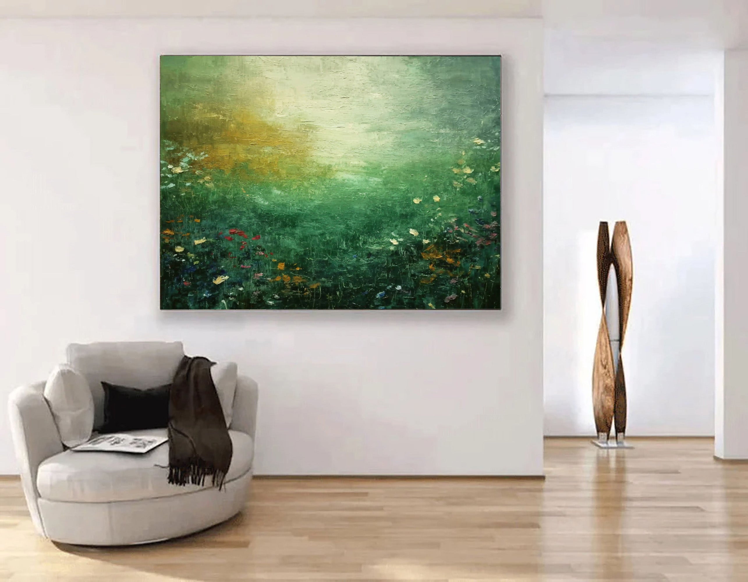 Green Canvas Art--#C01