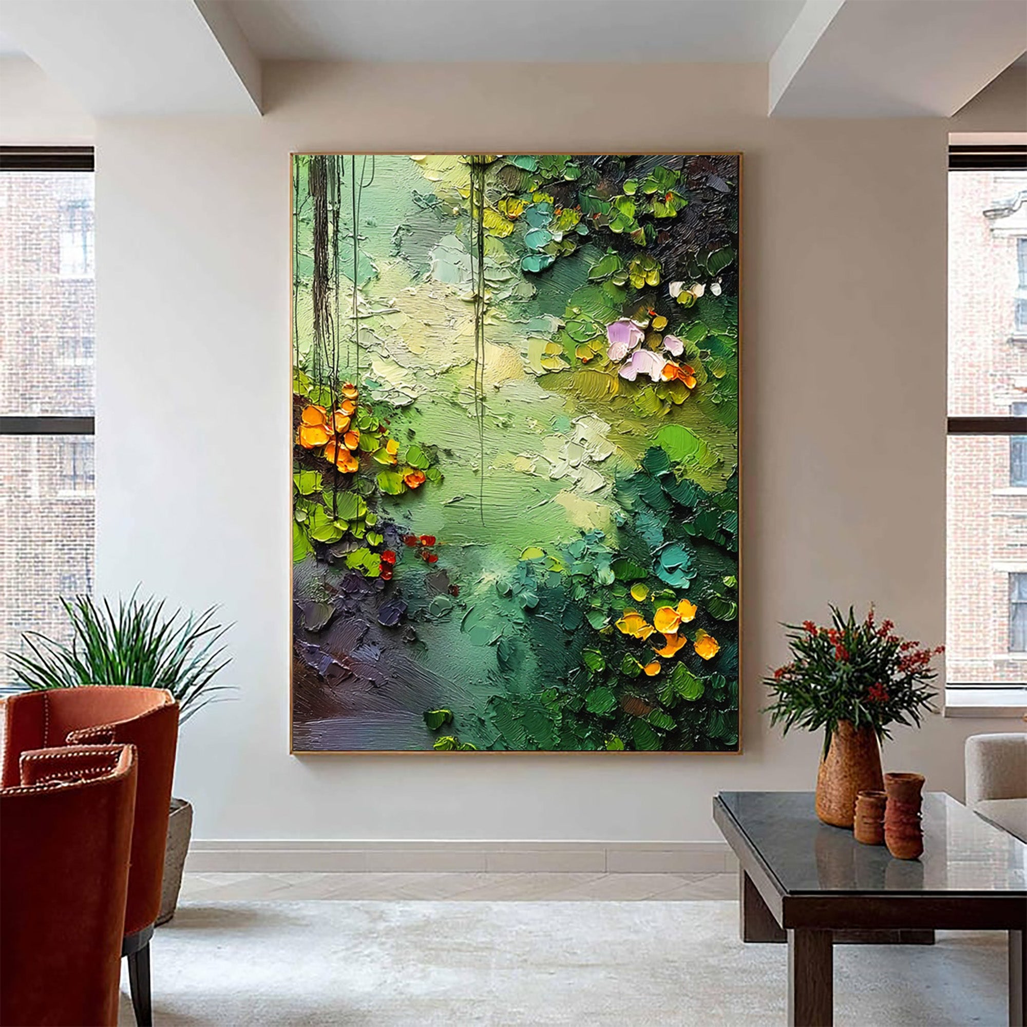 Green Canvas Art--#C02