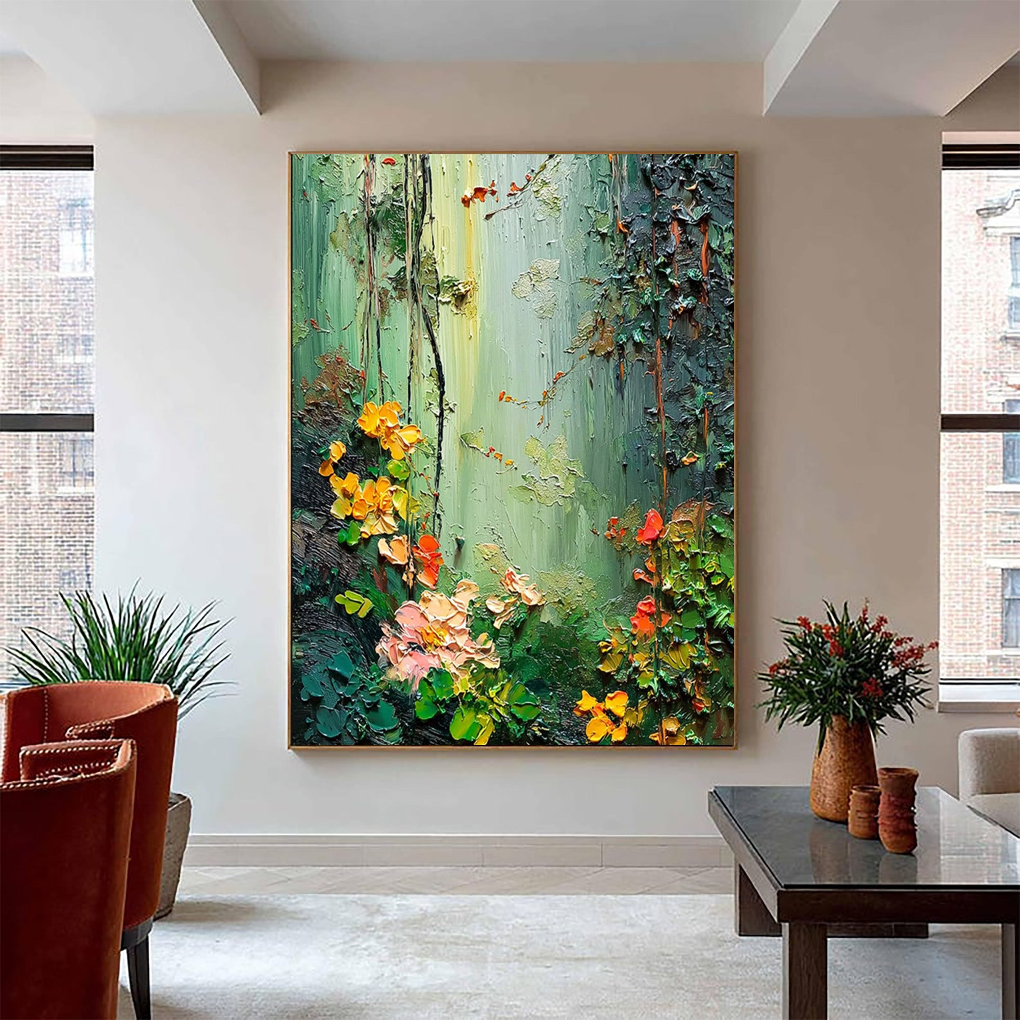 Green Canvas Art--#C03