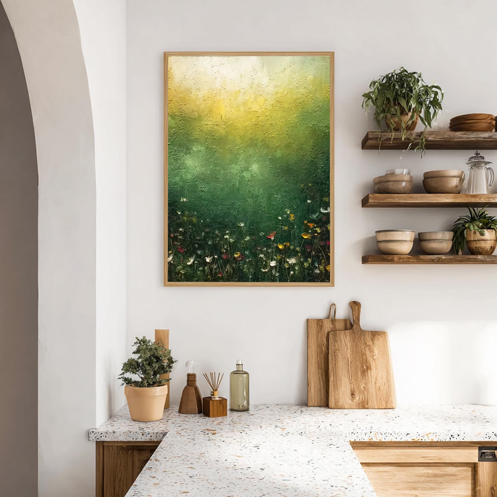 Green Canvas Art--#C04