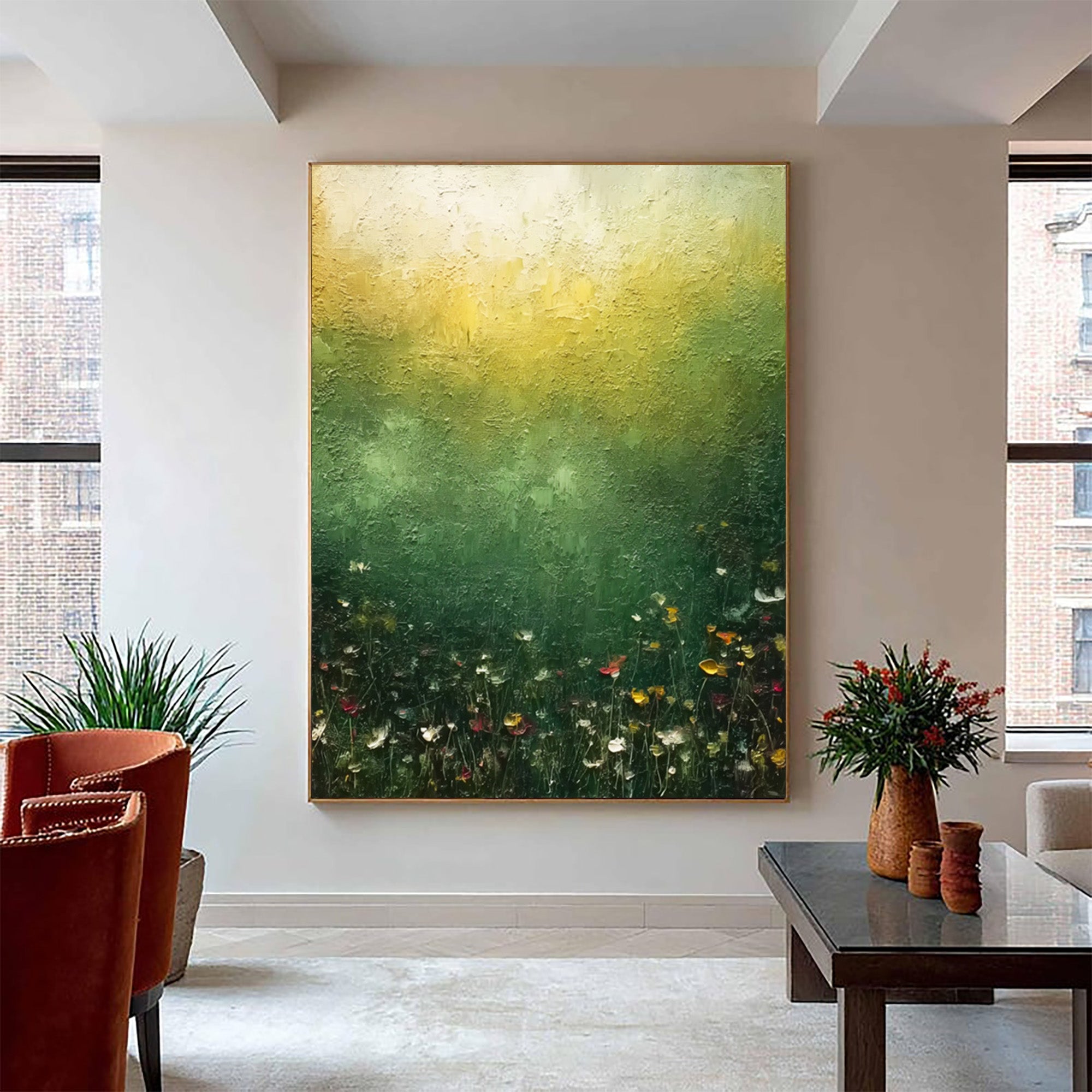 Green Canvas Art--#C04