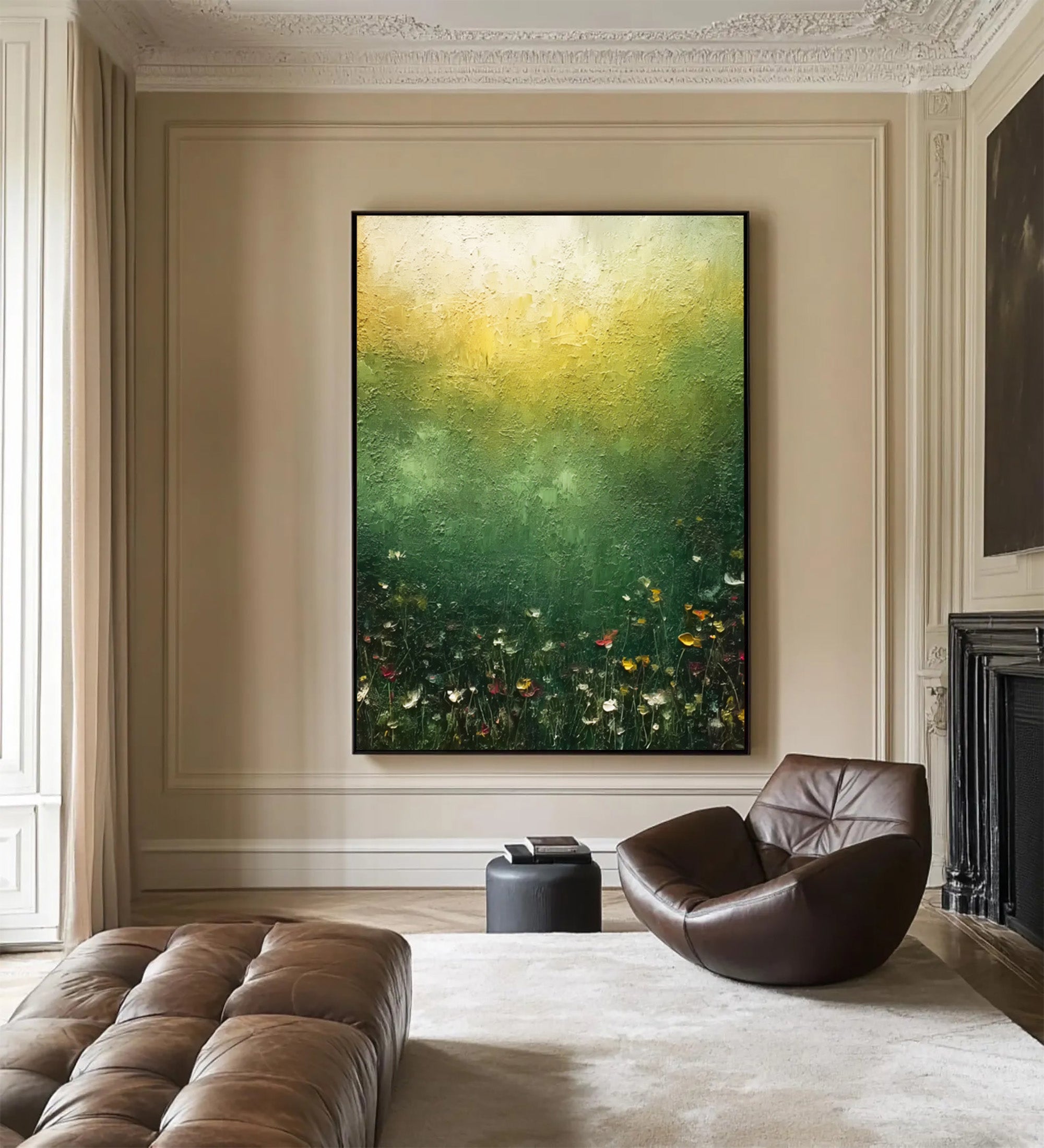 Green Canvas Art--#C04