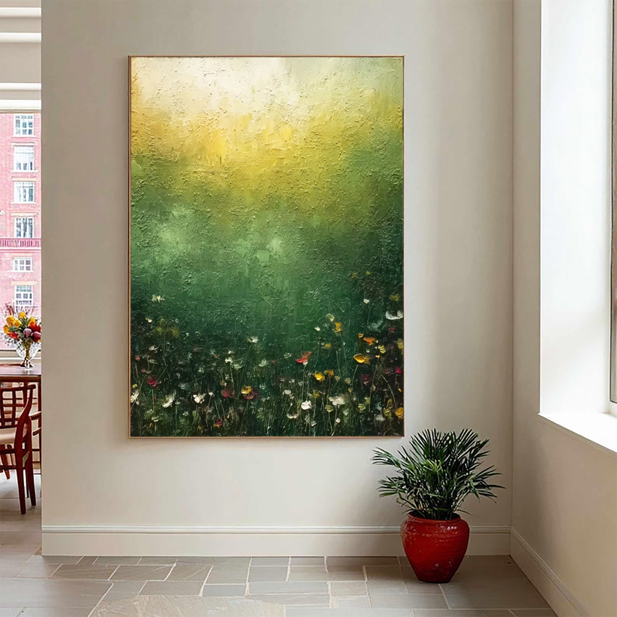 Green Canvas Art--#C04
