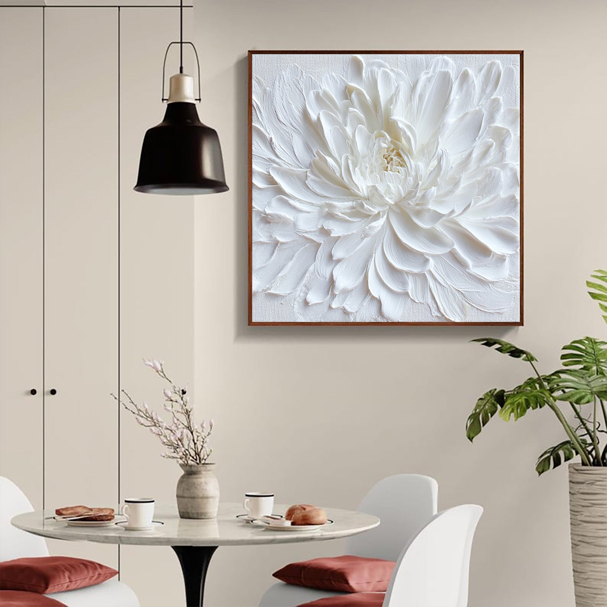 3D White Flower Art--WF001
