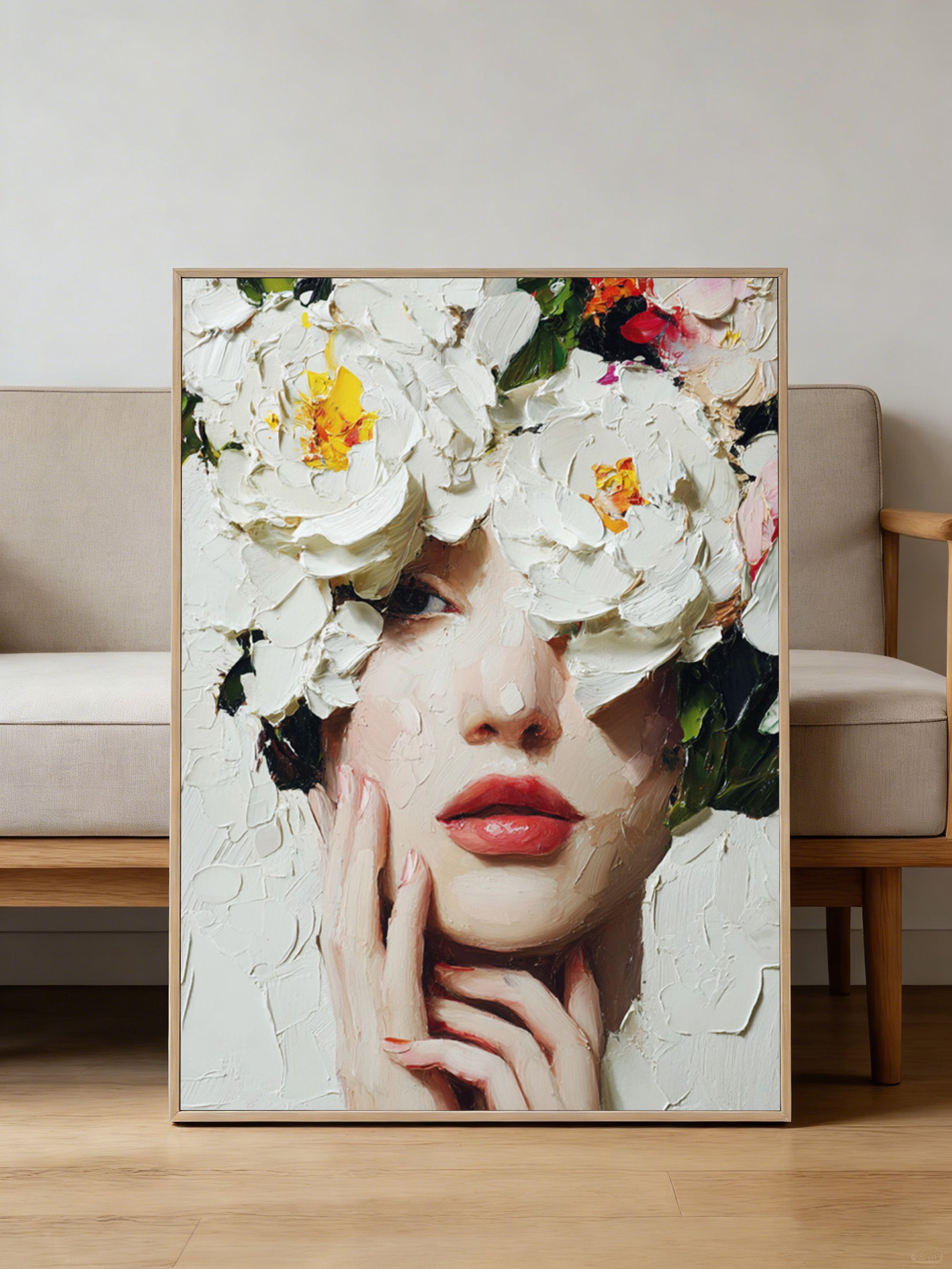 Women with Flower Art--WP001