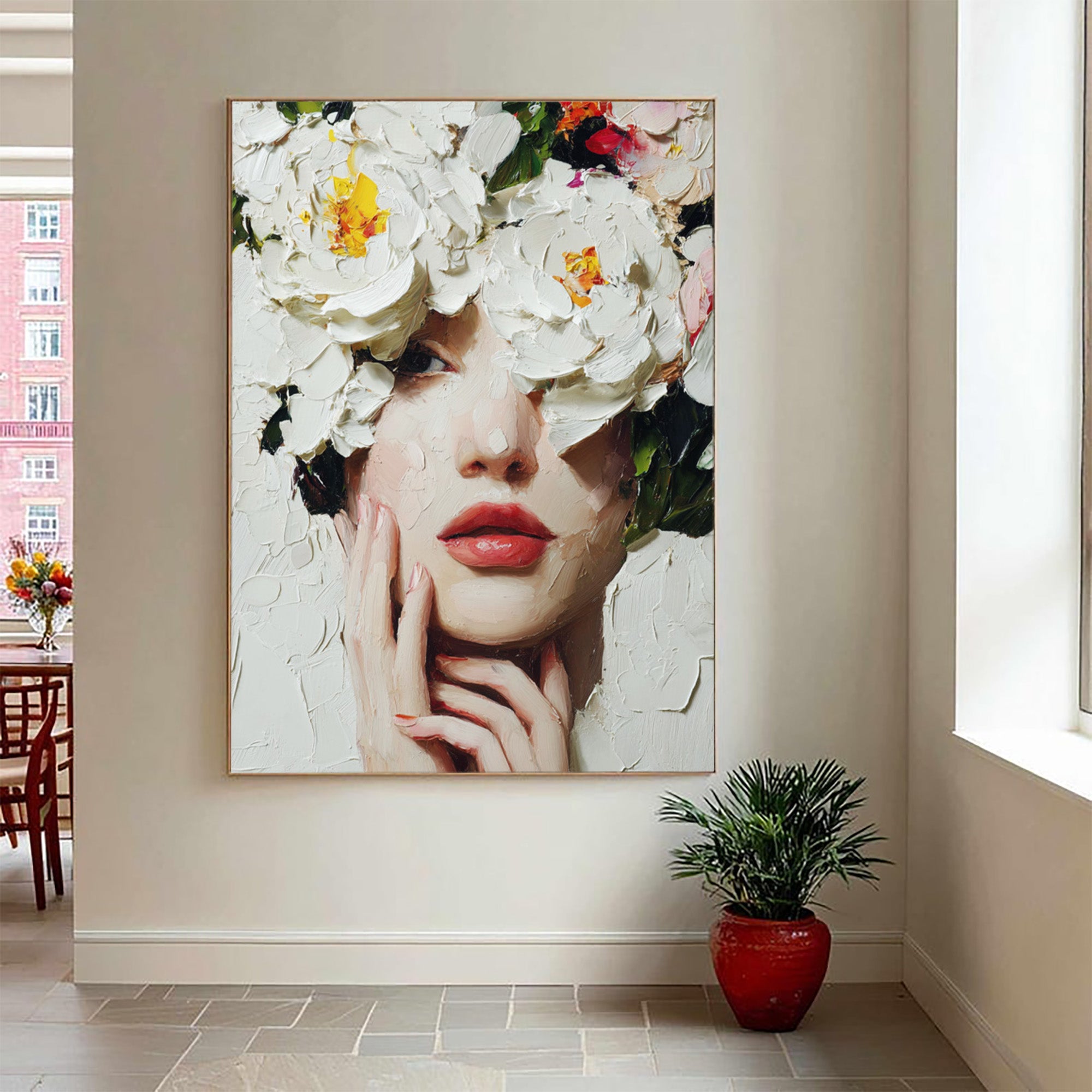 Women with Flower Art--WP001