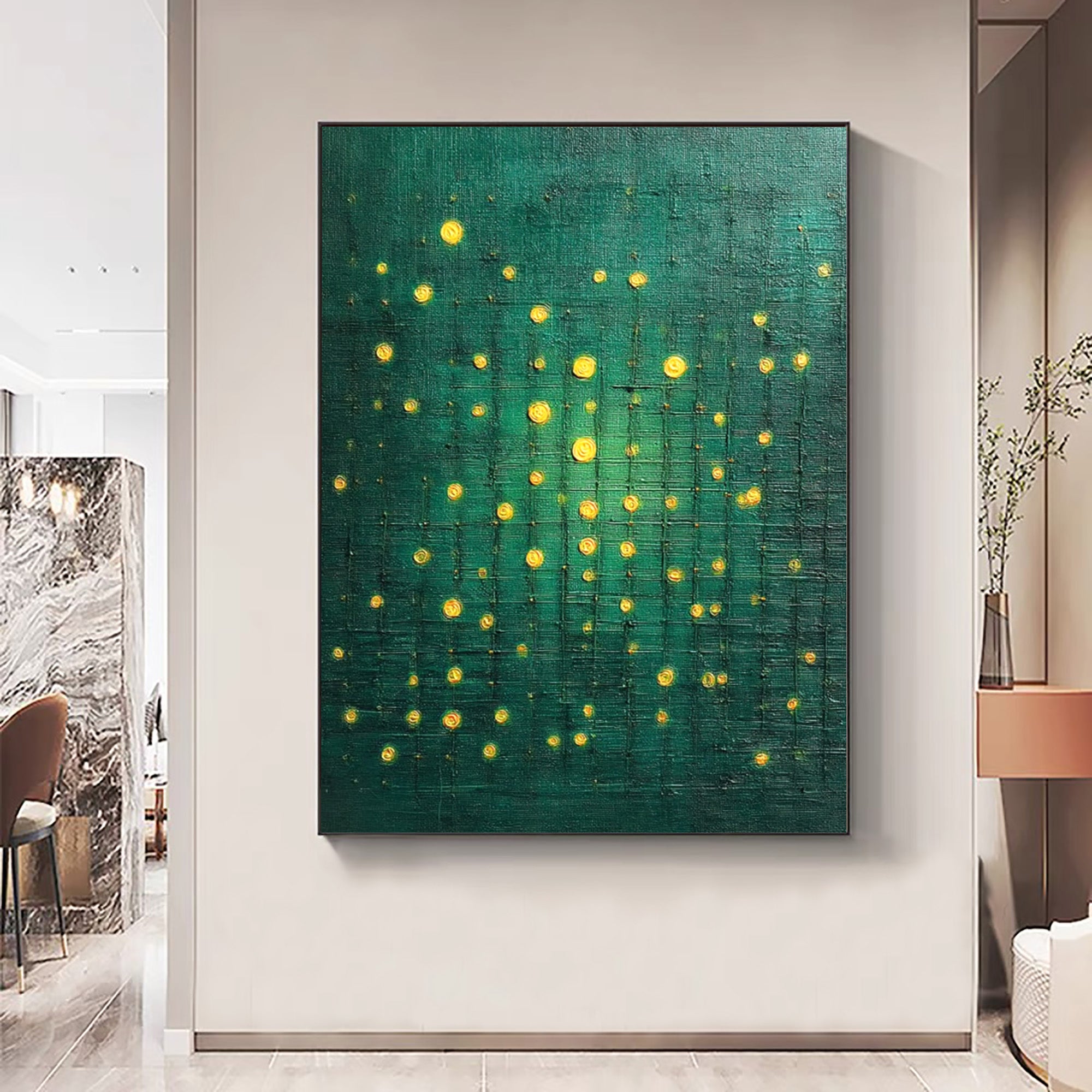 Green Abstract Canvas Art-GP001