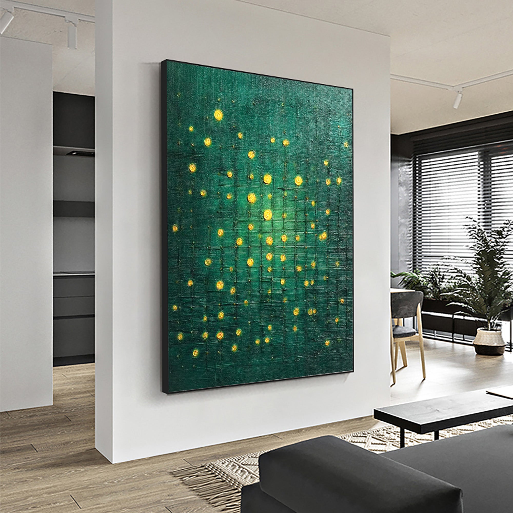 Green Abstract Canvas Art-GP001