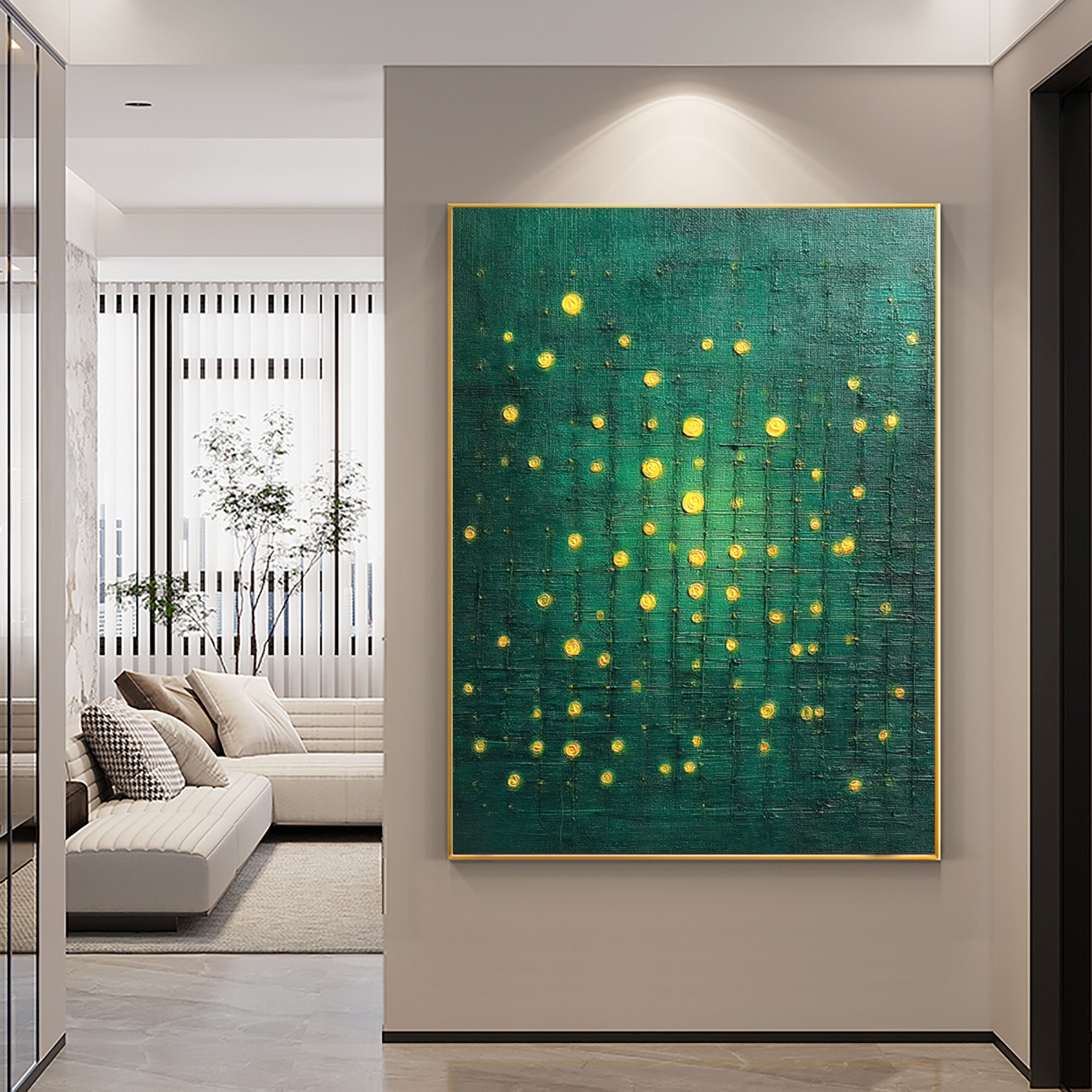 Green Abstract Canvas Art-GP001