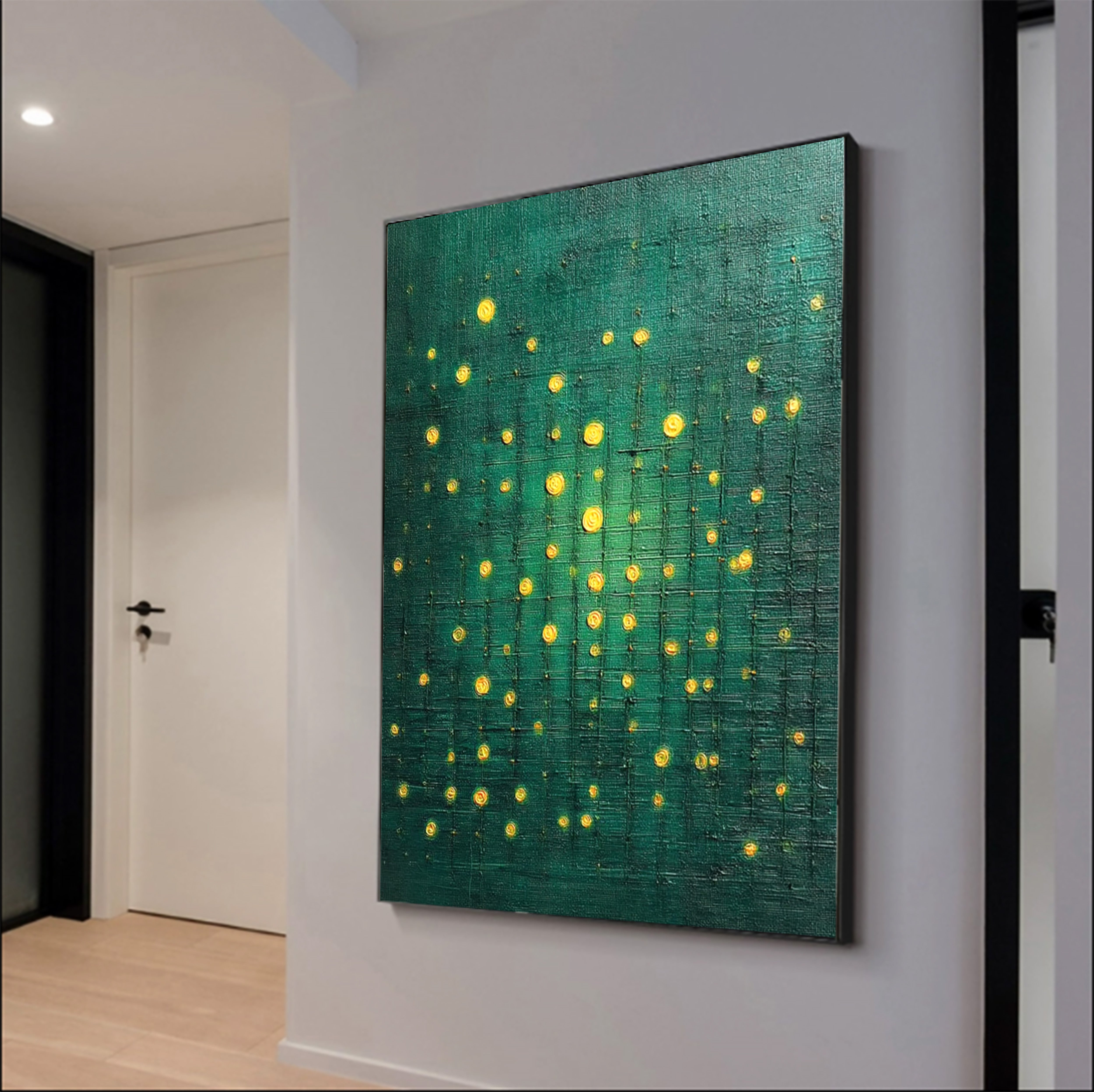 Green Abstract Canvas Art-GP001