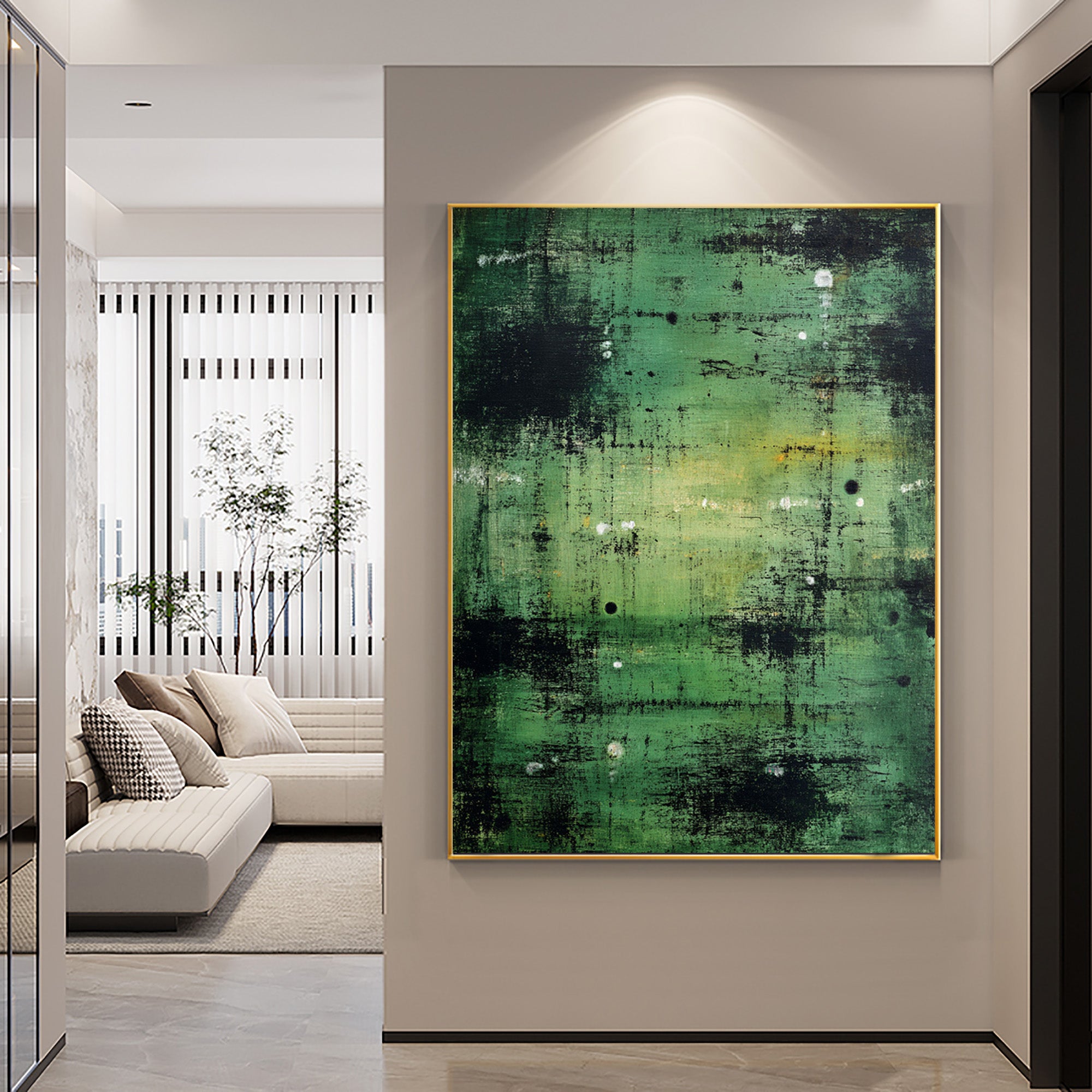 Green Abstract Canvas Art-GP002