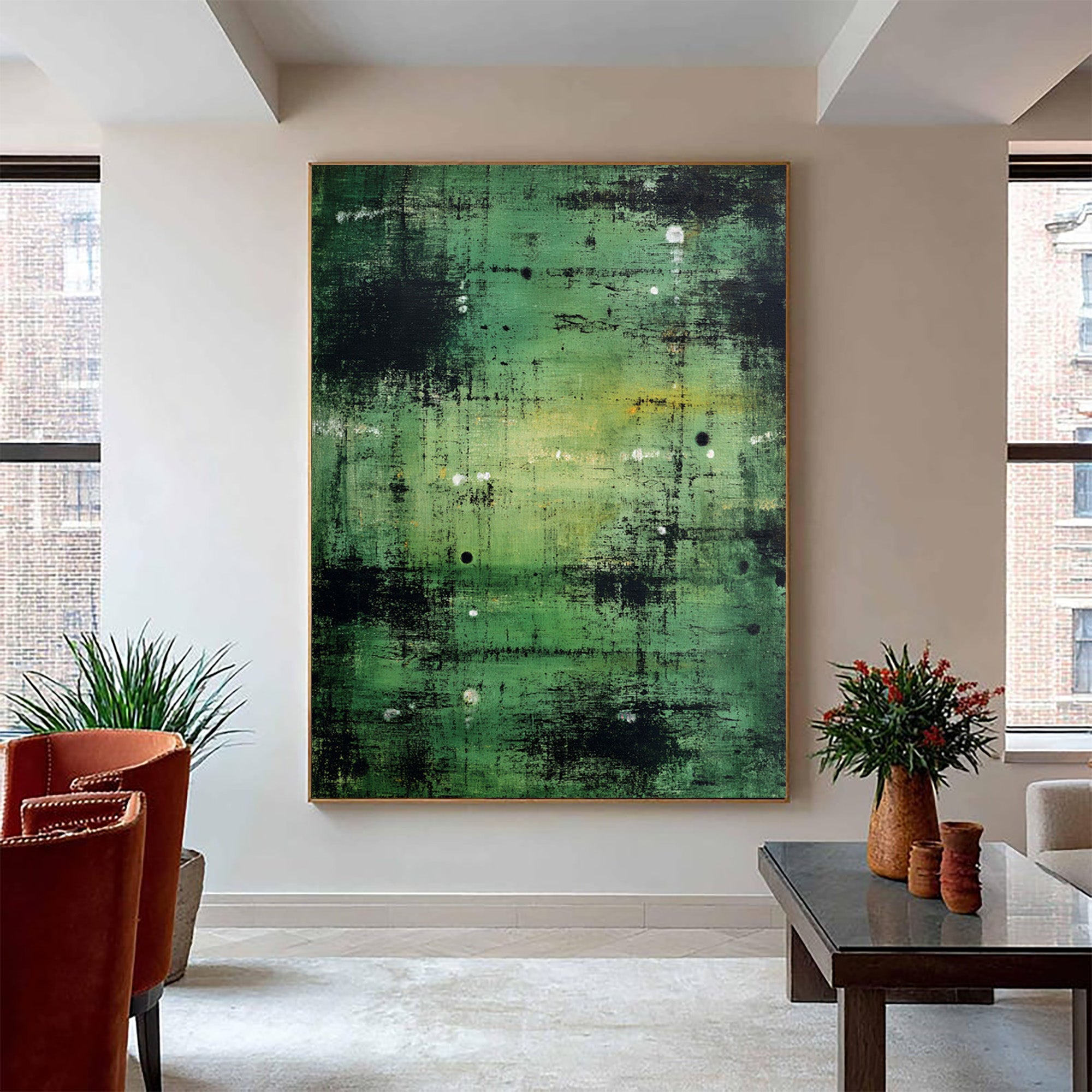 Green Abstract Canvas Art-GP002