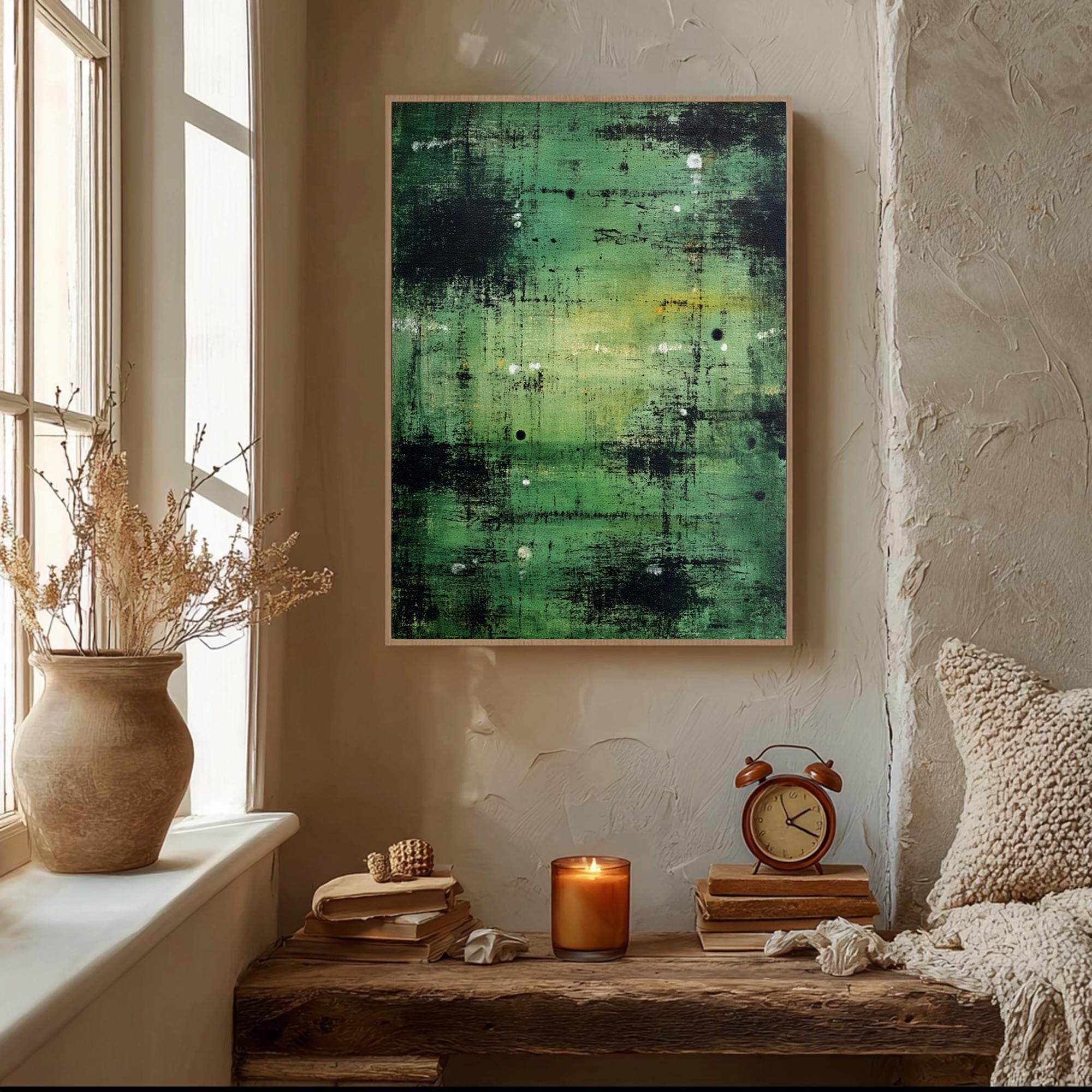 Green Abstract Canvas Art-GP002