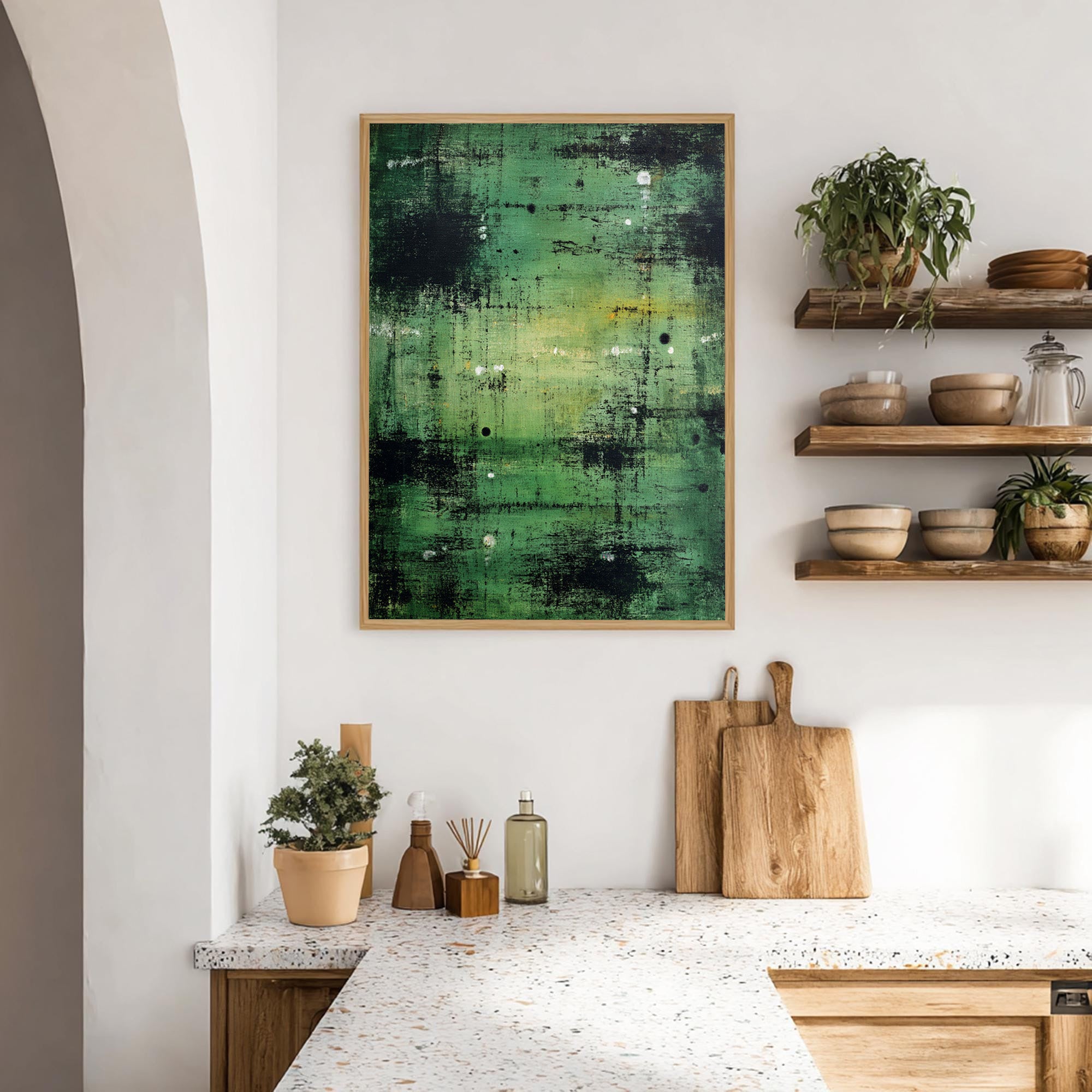 Green Abstract Canvas Art-GP002