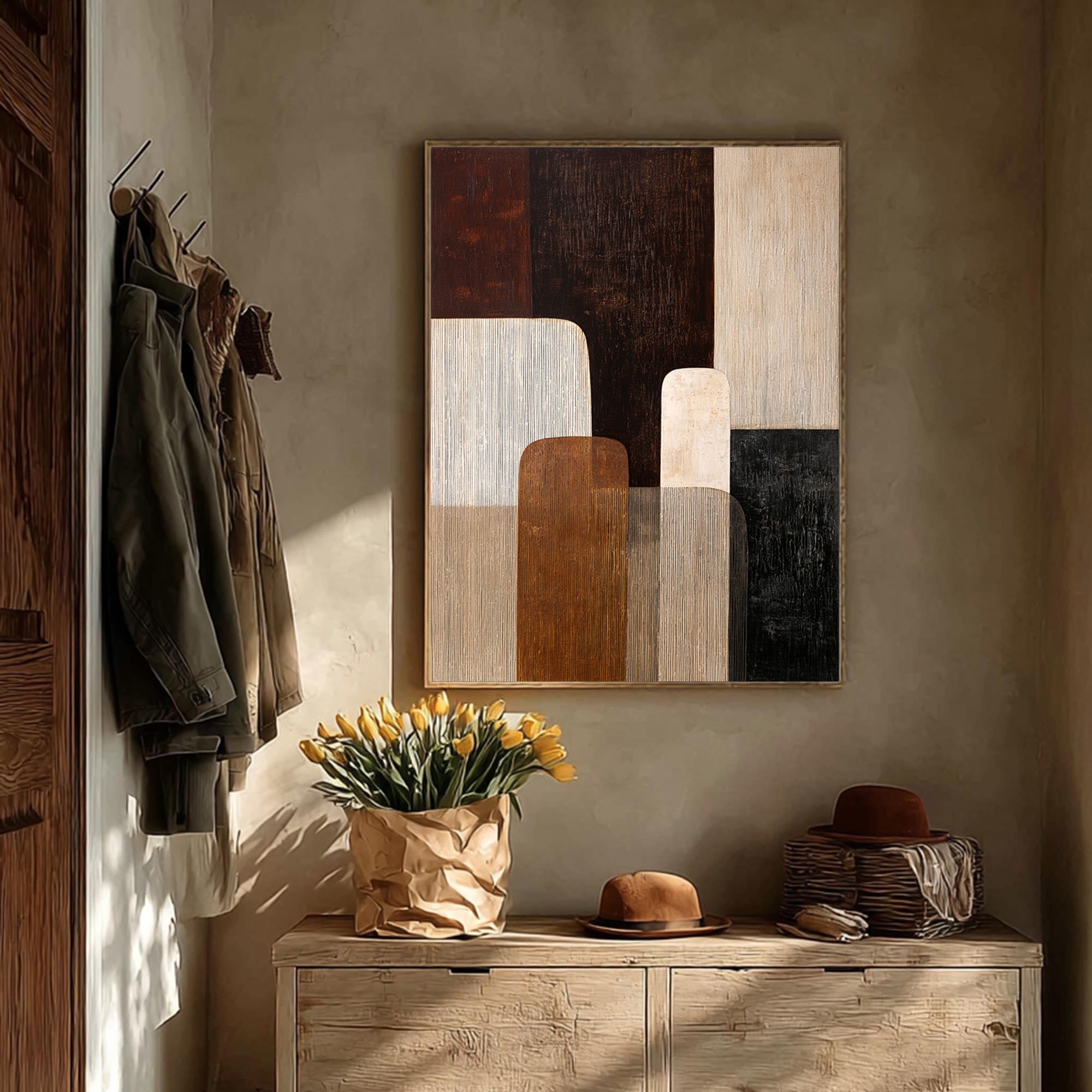 Brown Geometric Art-GP006