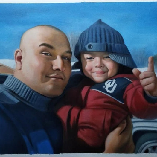 Custom Father Oil Painting