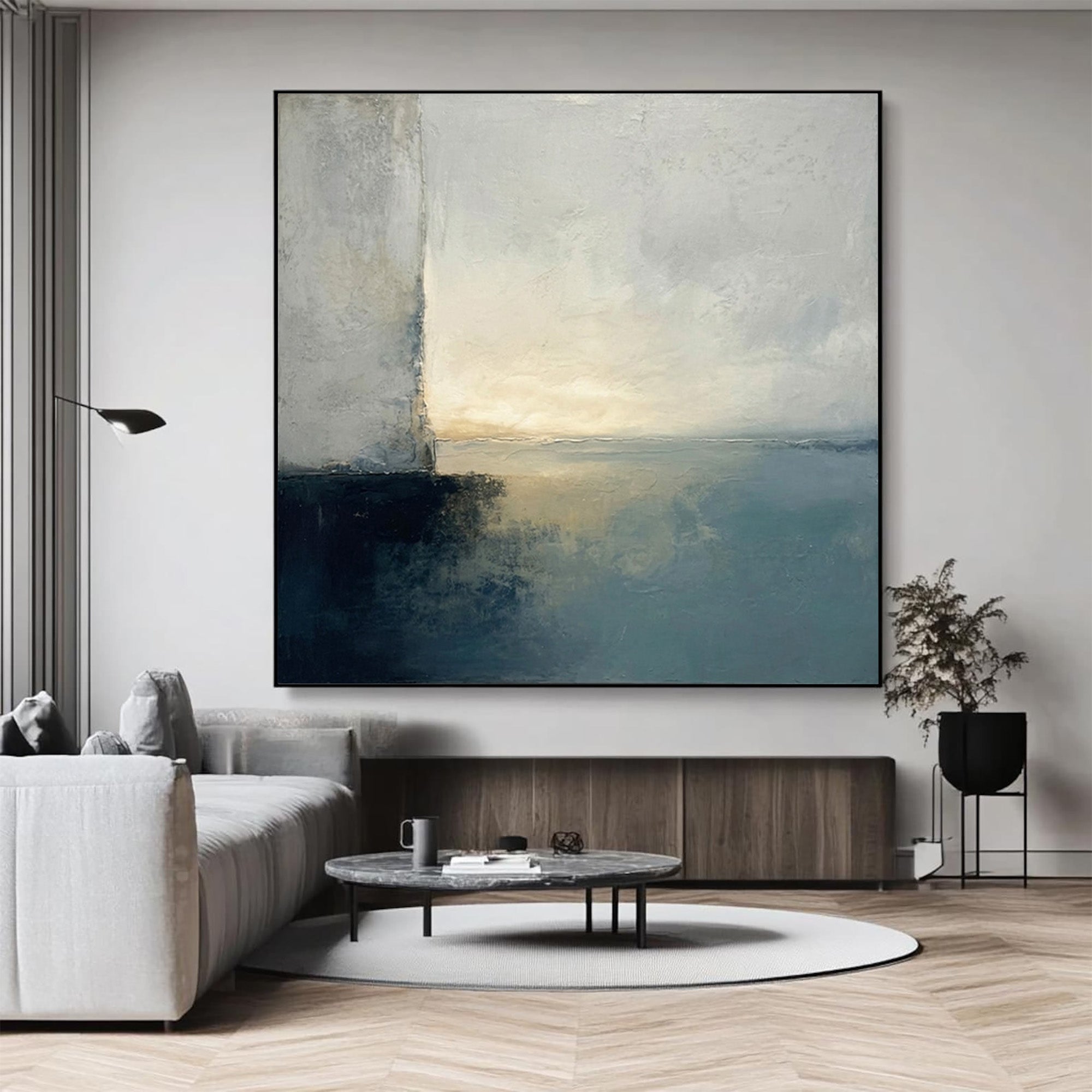 Blue Abstract Art--B001