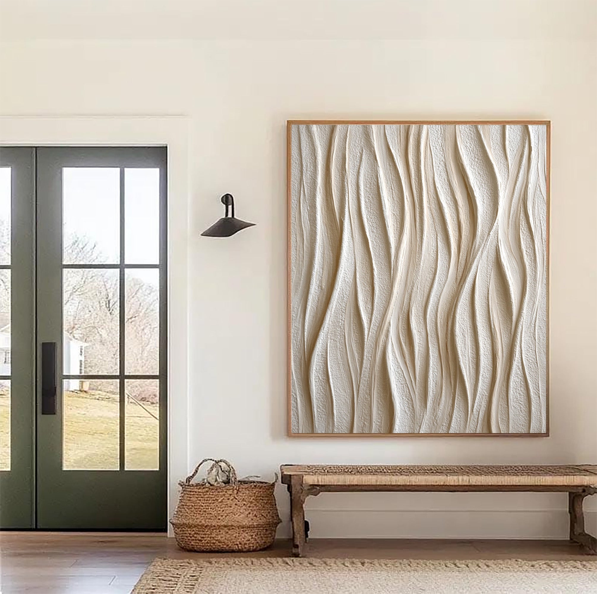 Beige Textured Art--#V001