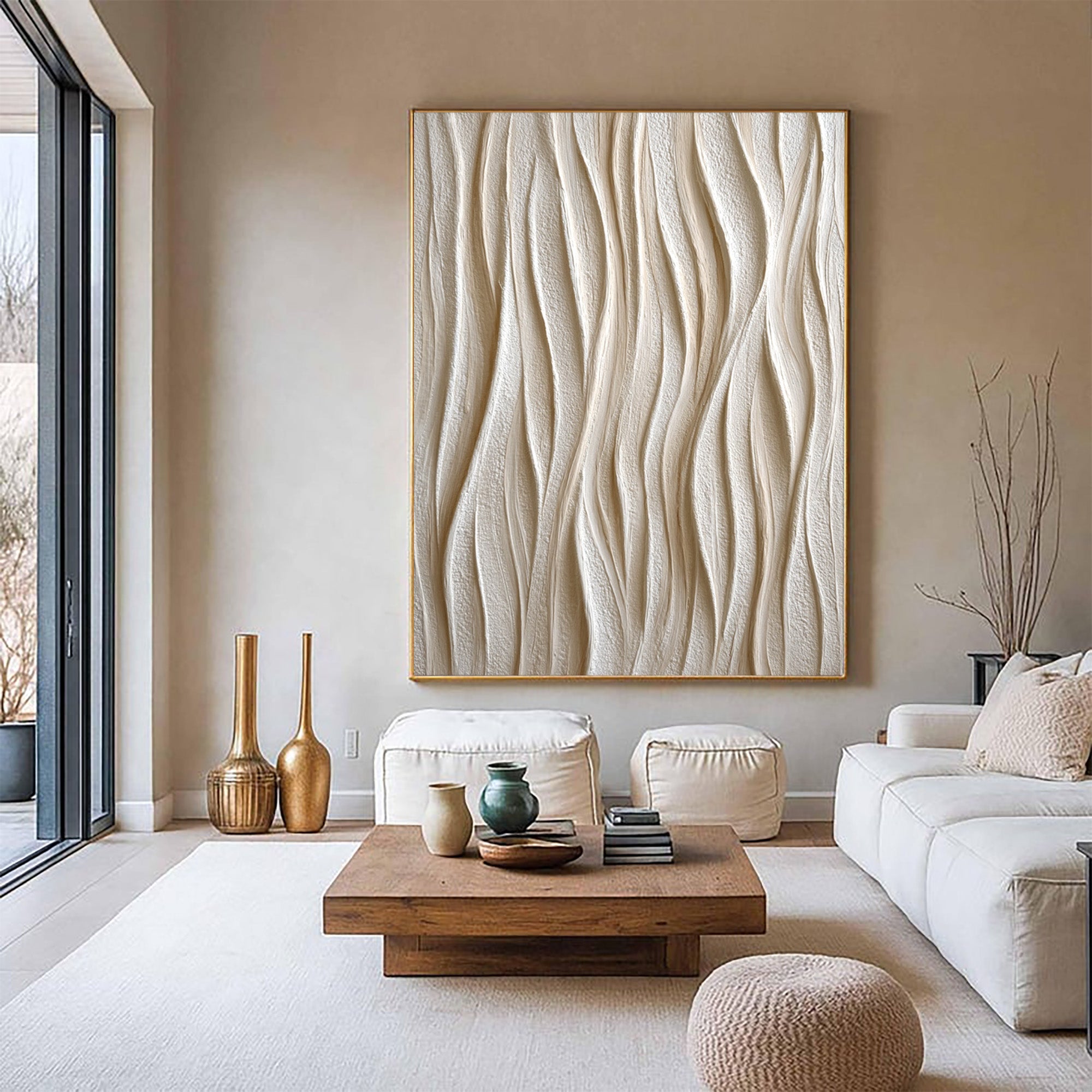 Beige Textured Art--#V001