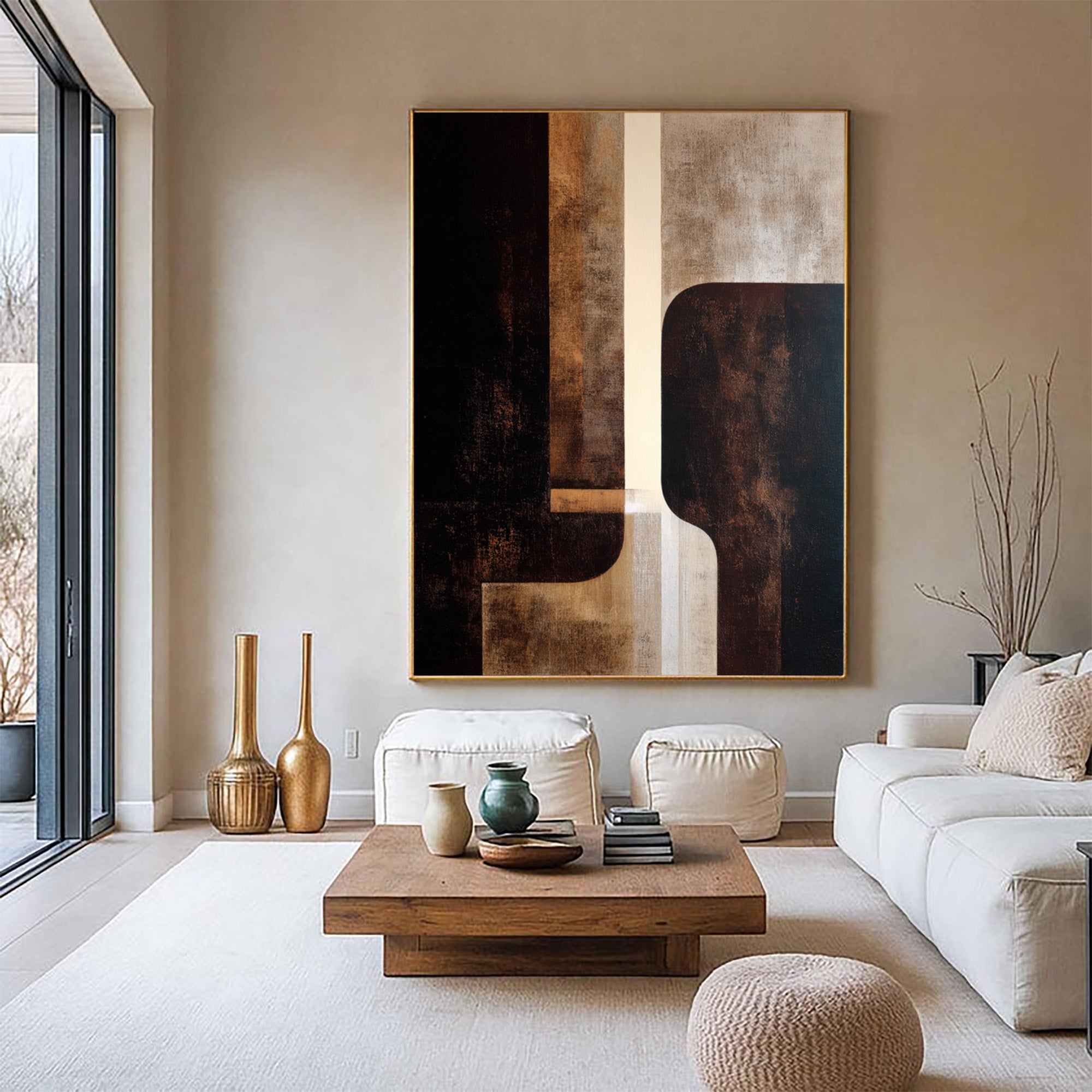 Brown Geometric Art-GP001