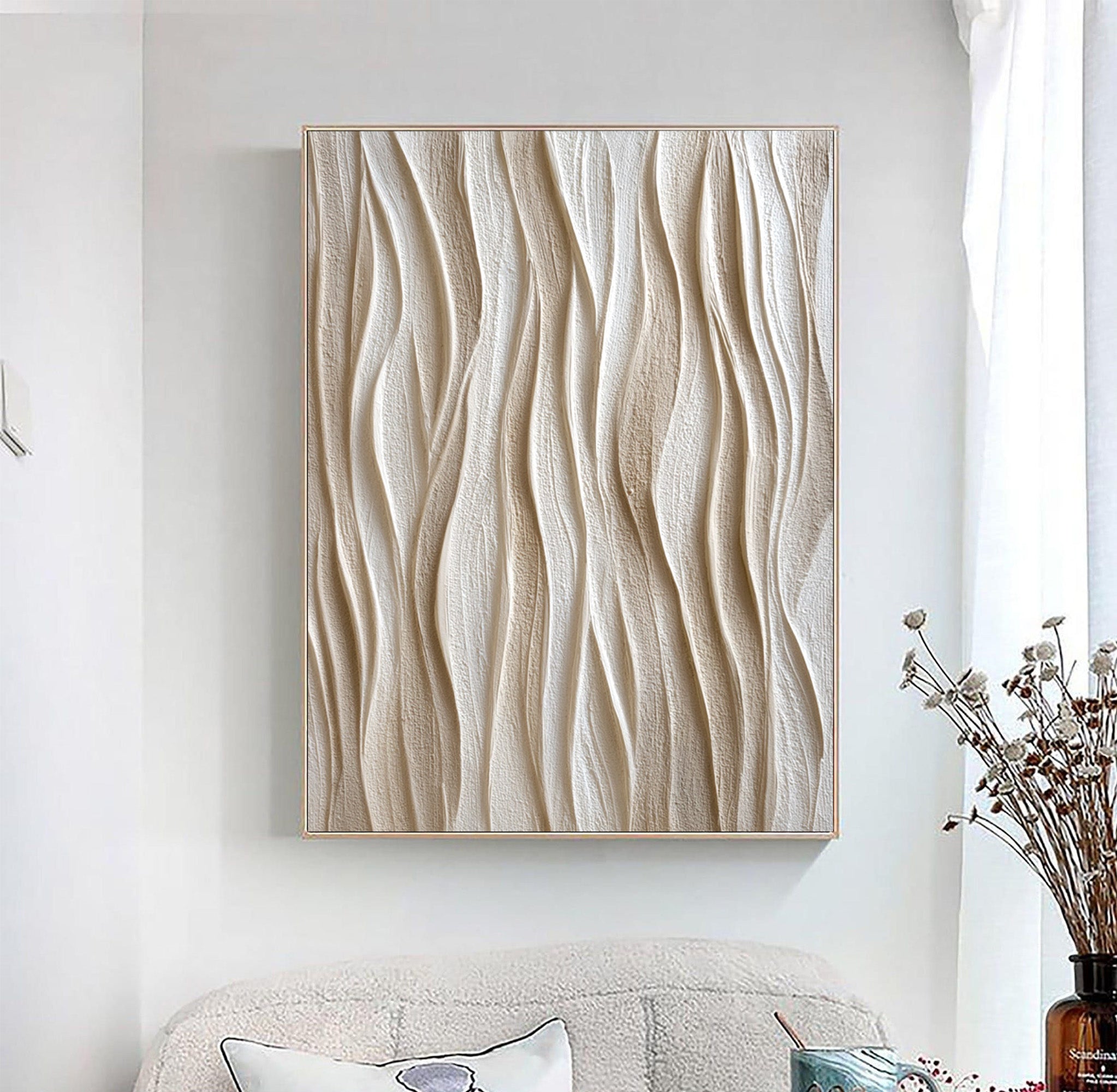 Beige Textured Art--#V002