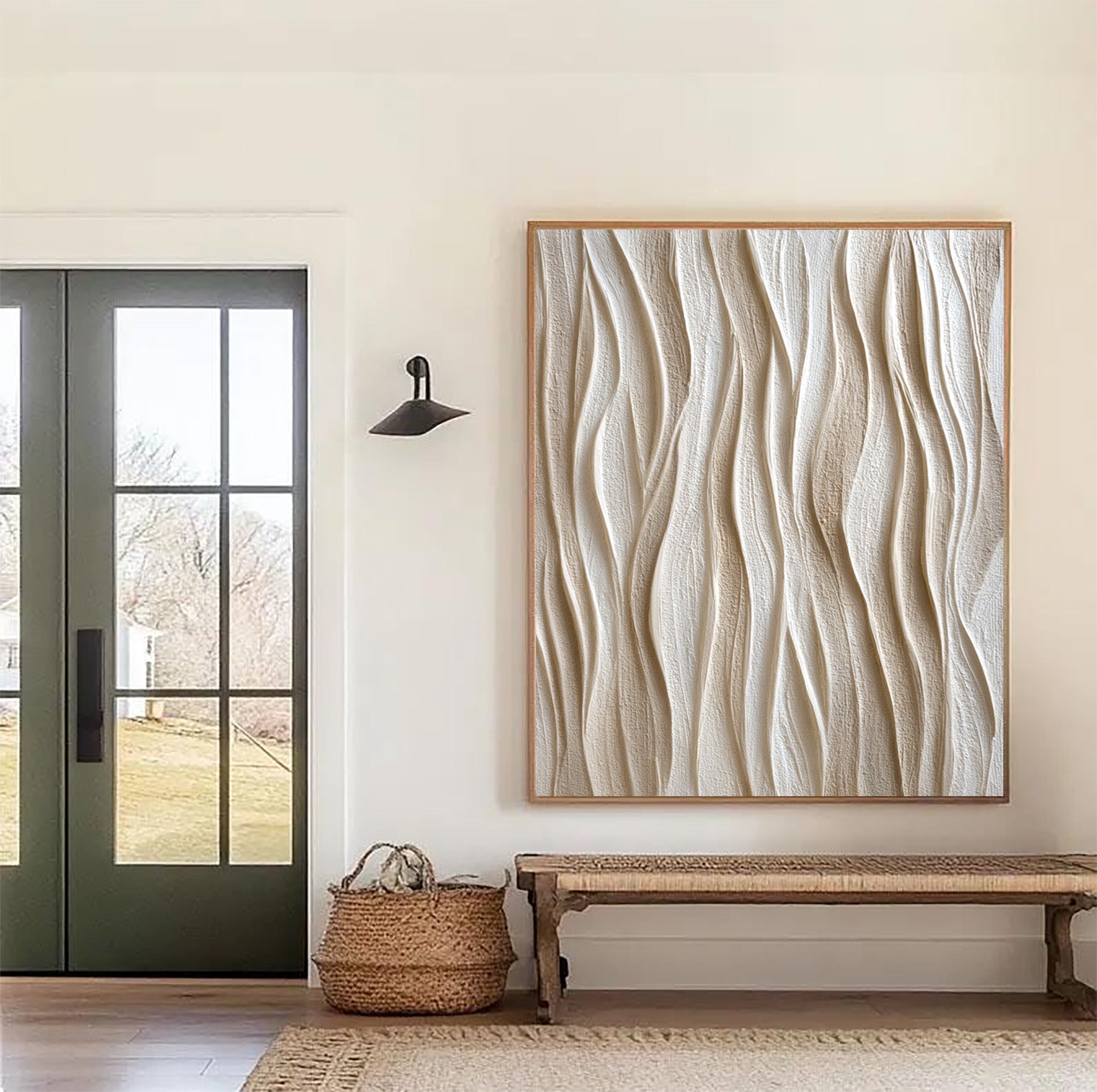 Beige Textured Art--#V002