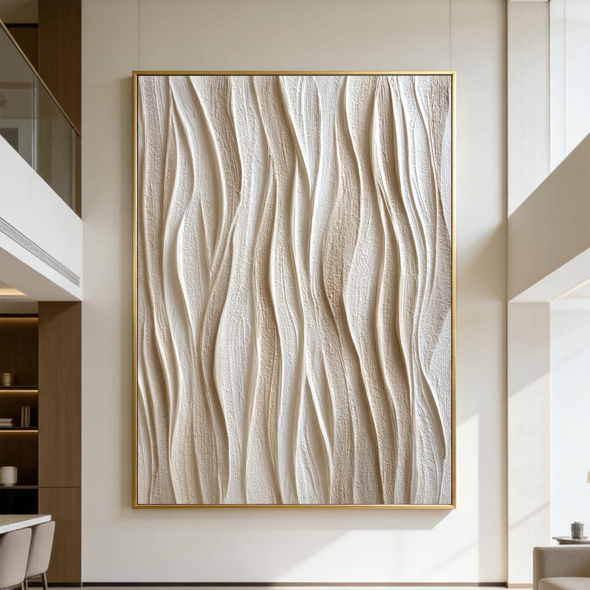 Beige Textured Art--#V002