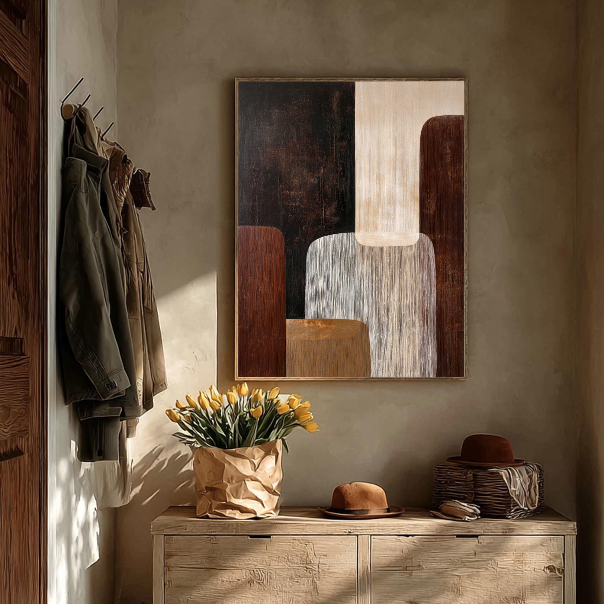 Brown Geometric Art-GP002
