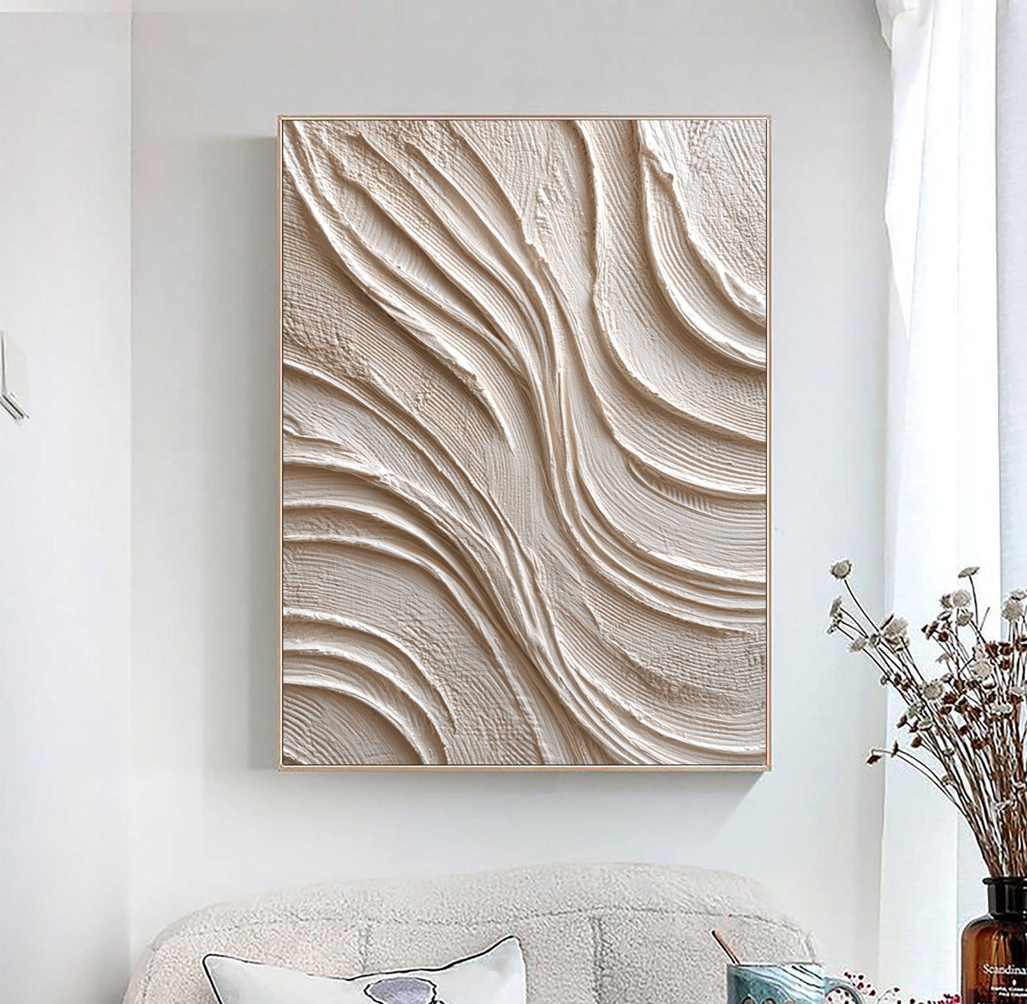 Beige Textured Art--#V003
