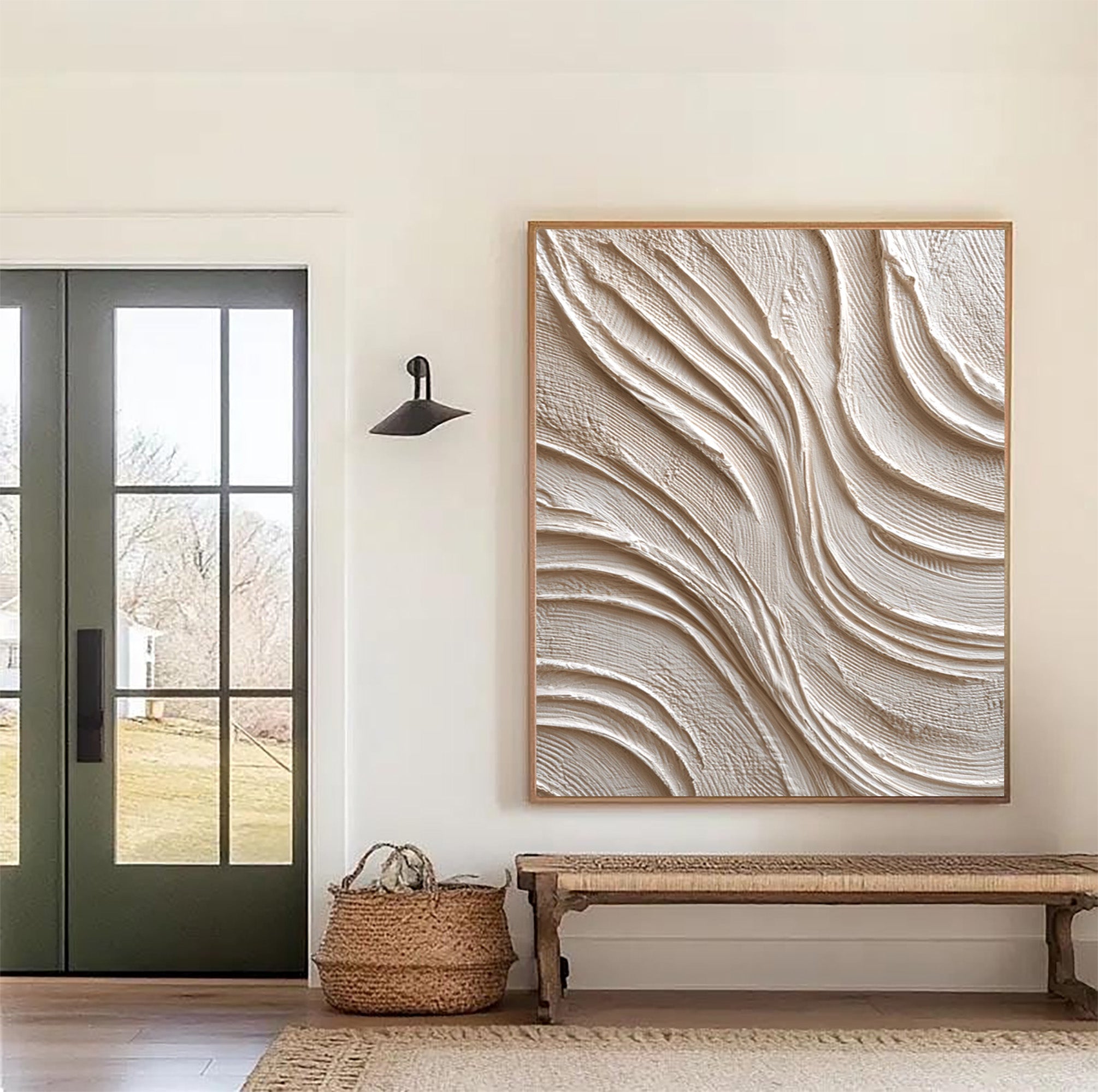 Beige Textured Art--#V003
