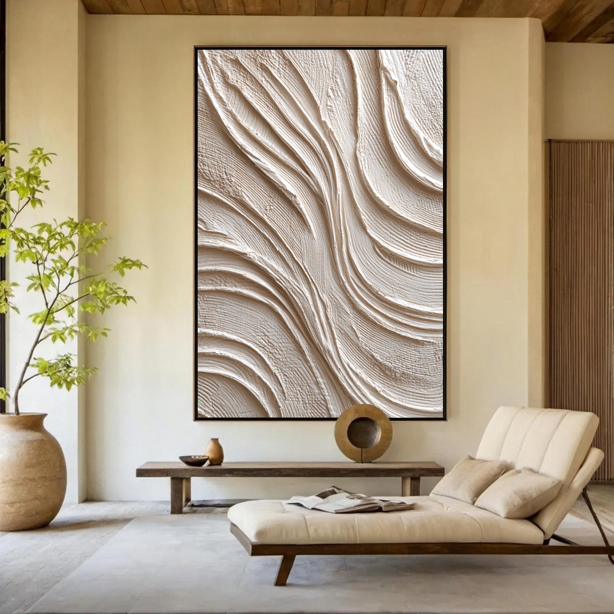 Beige Textured Art--#V003