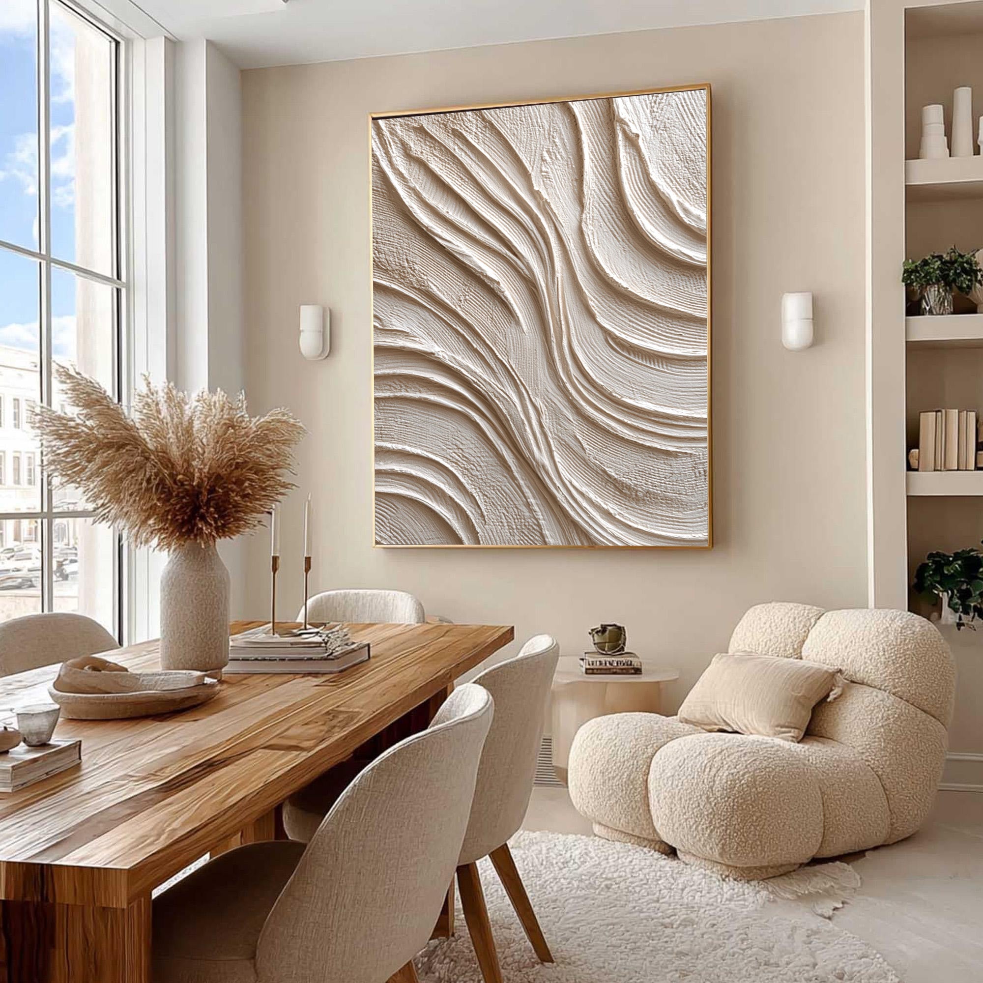 Beige Textured Art--#V003