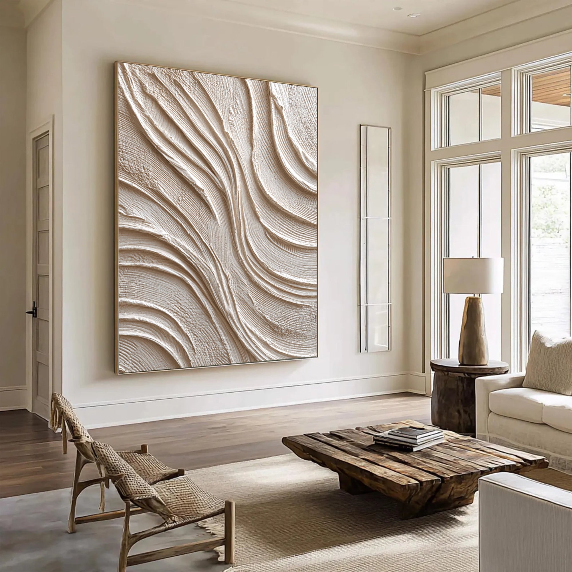 Beige Textured Art--#V003