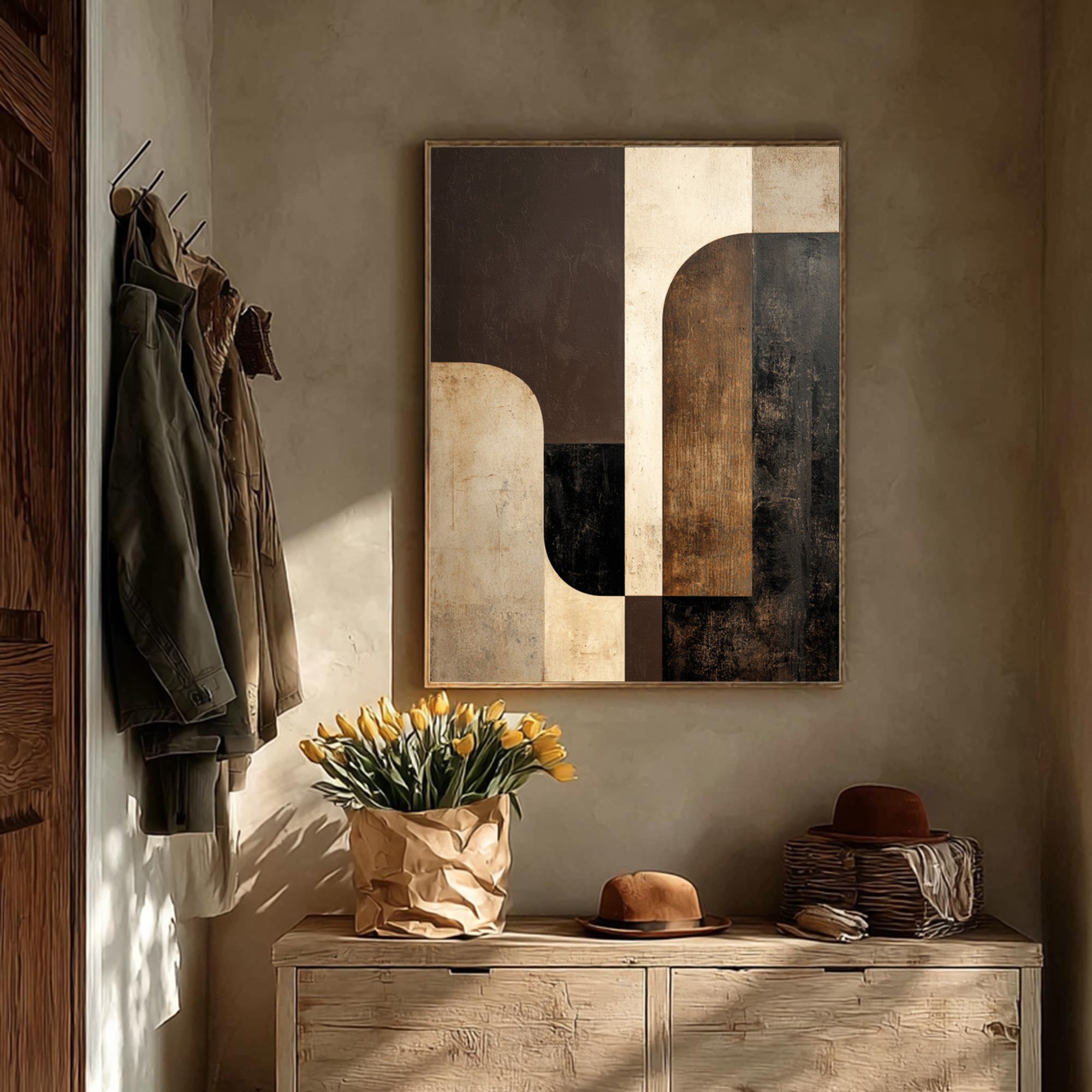 Brown Geometric Art-GP003