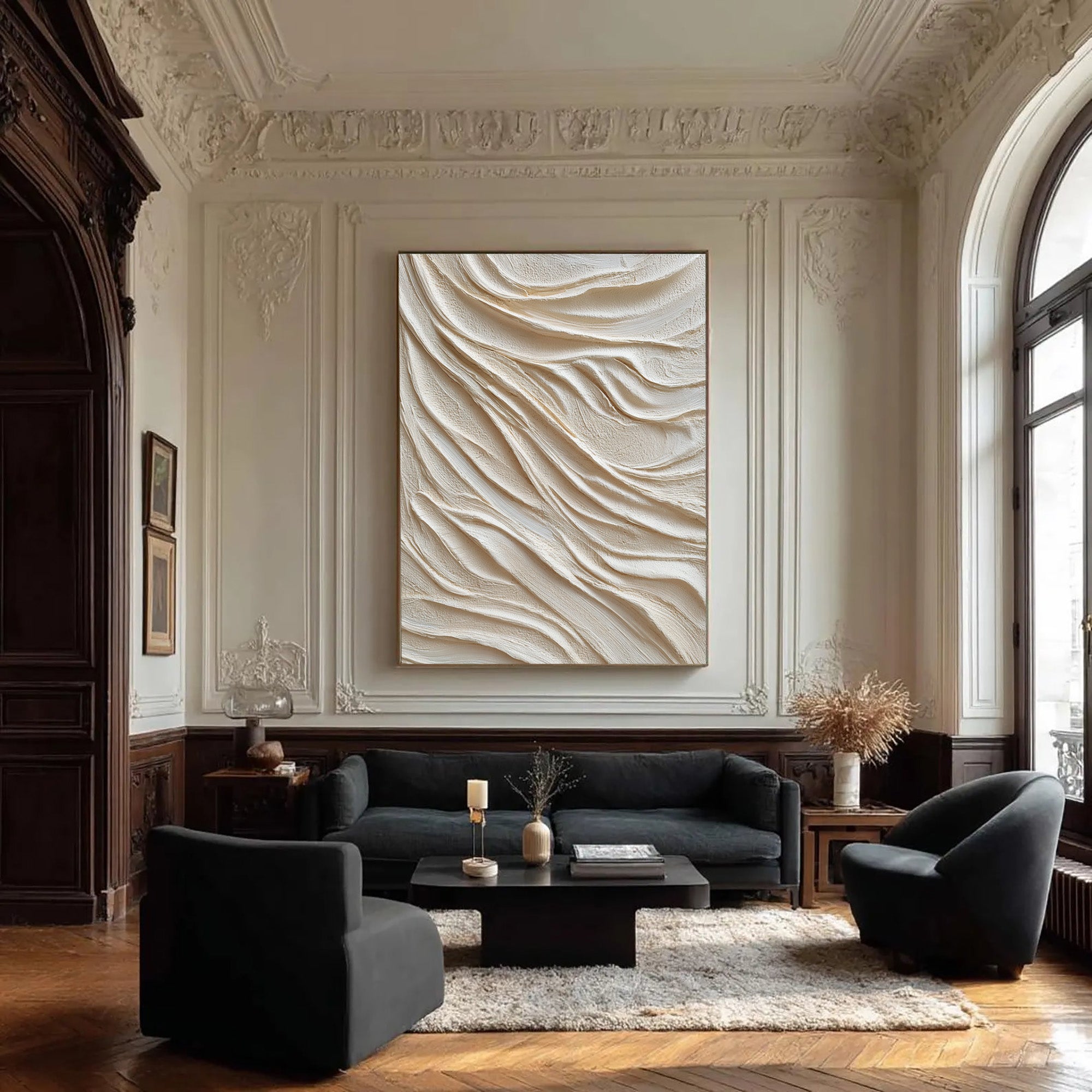 Beige Textured Art--#V004